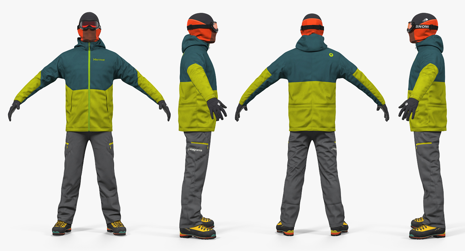 3D Winter Hiking Gear model