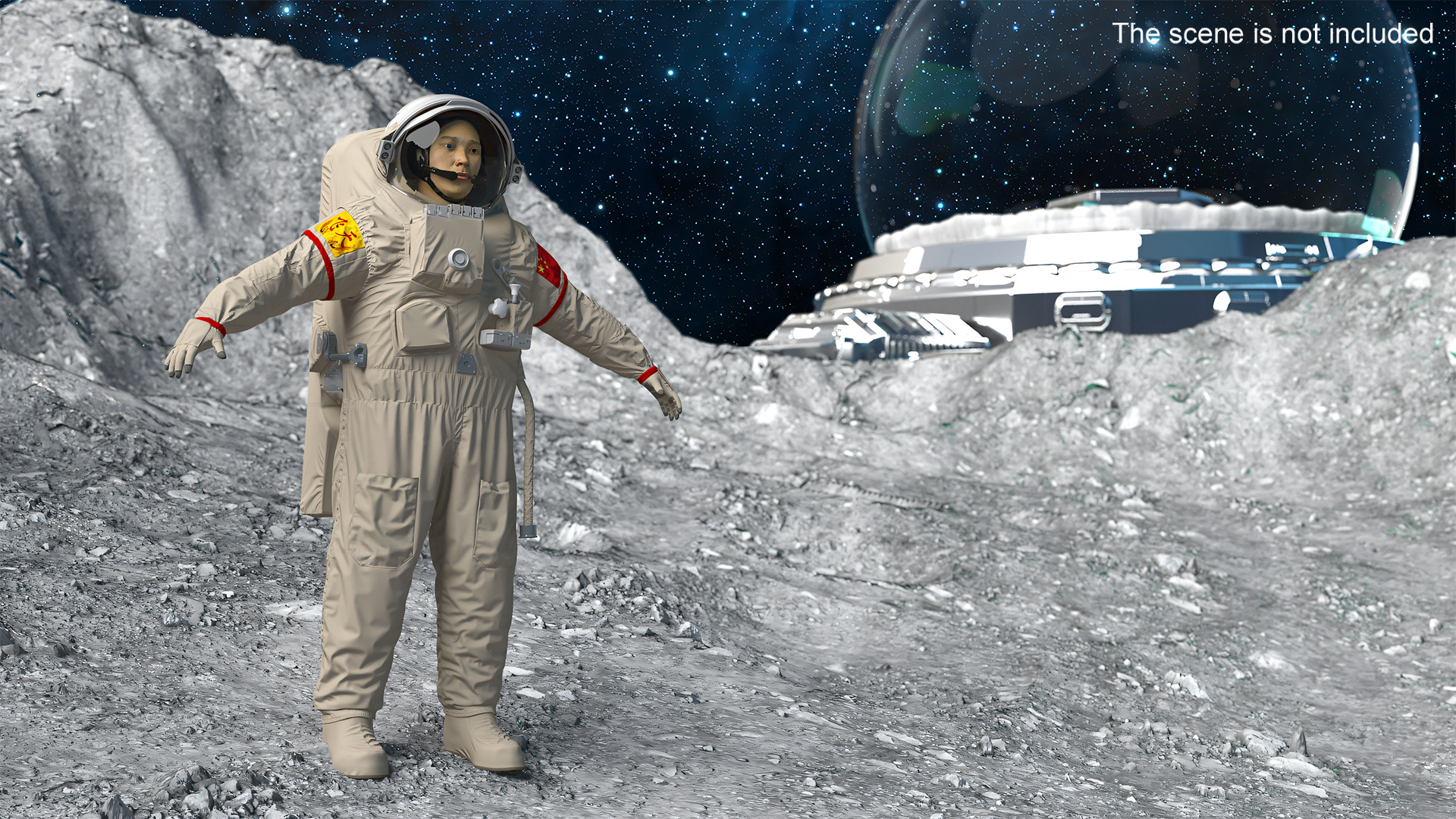 3D Astronaut Wearing Feitian Space Suit