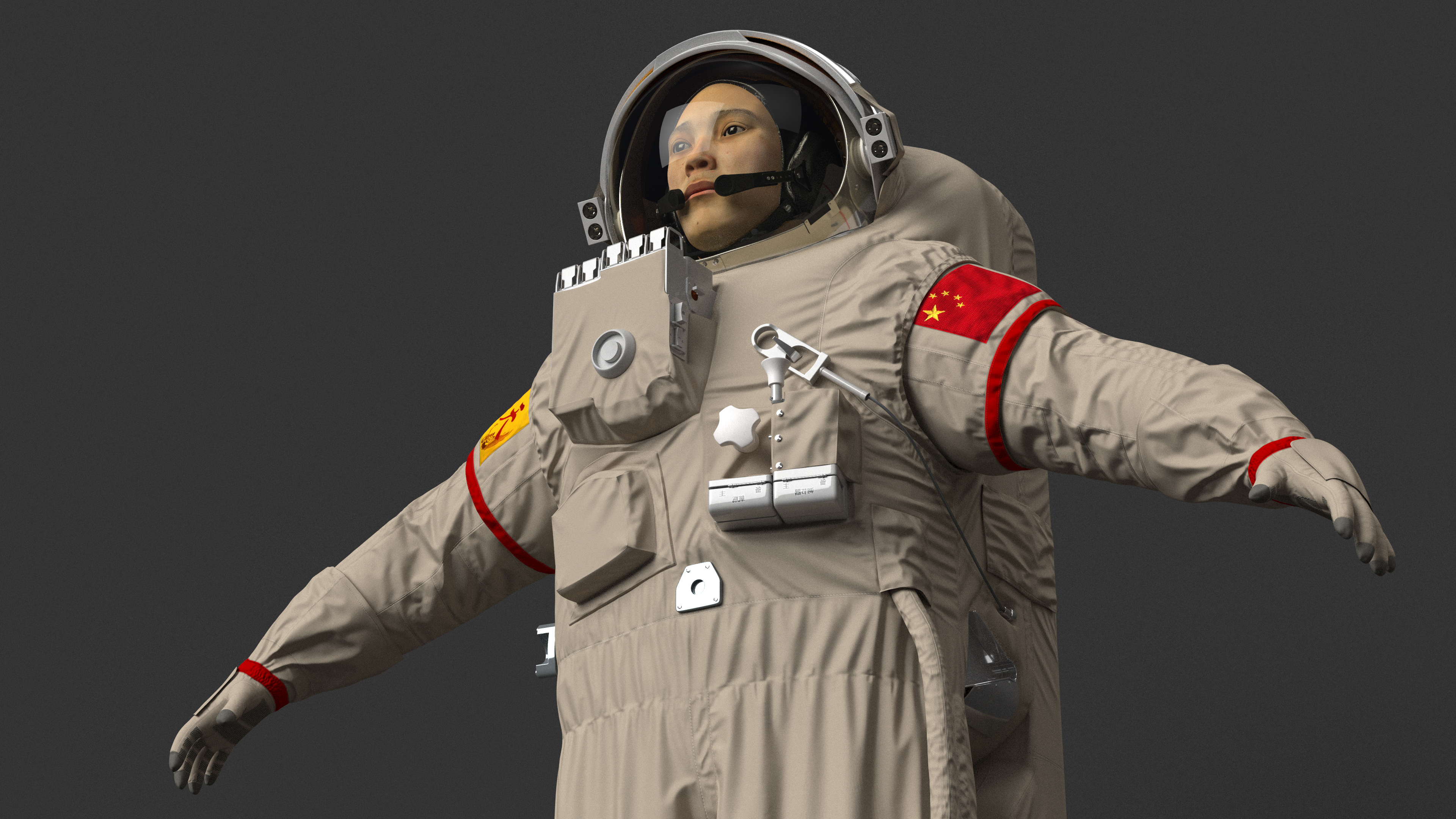 3D Astronaut Wearing Feitian Space Suit