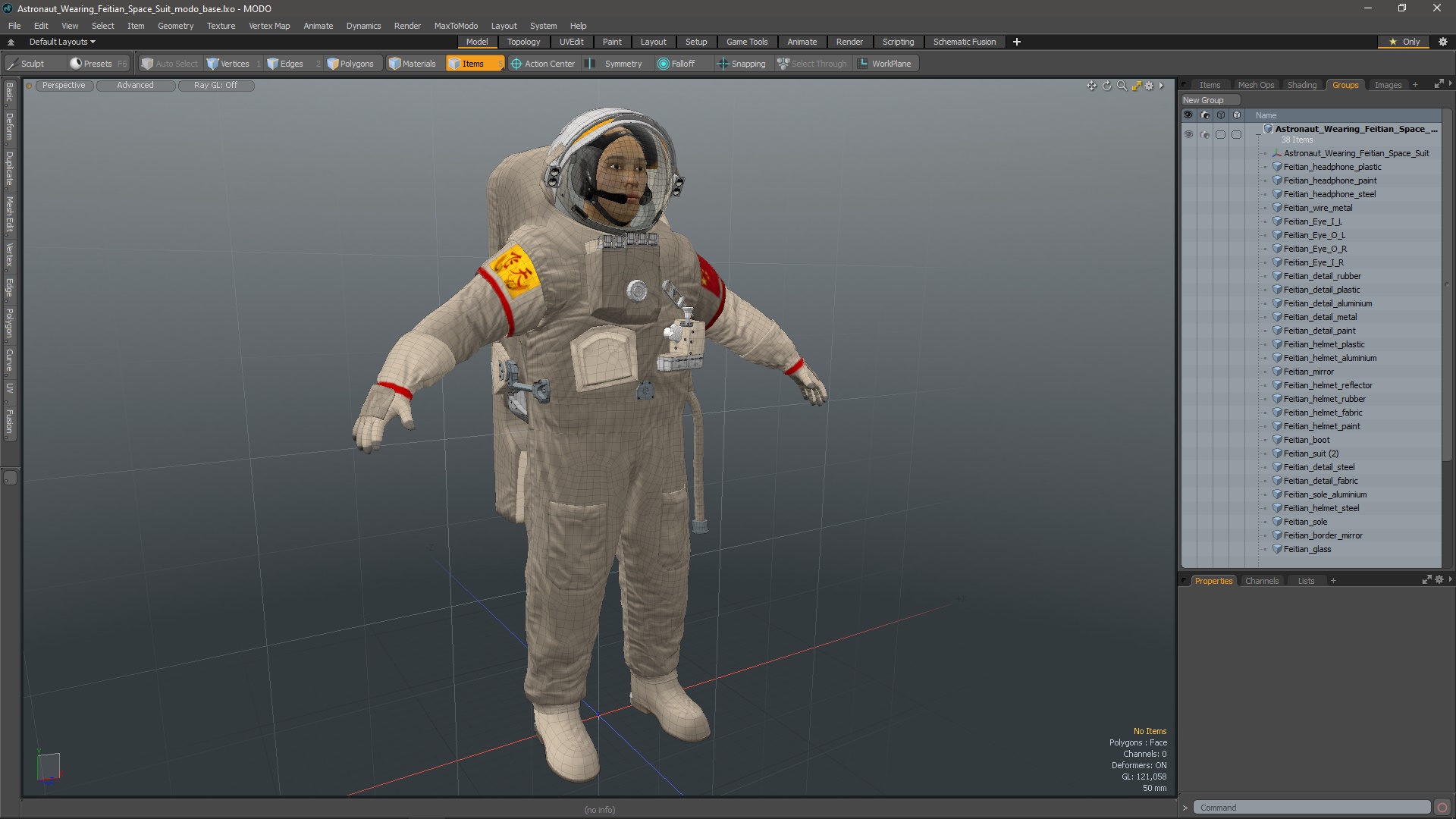 3D Astronaut Wearing Feitian Space Suit