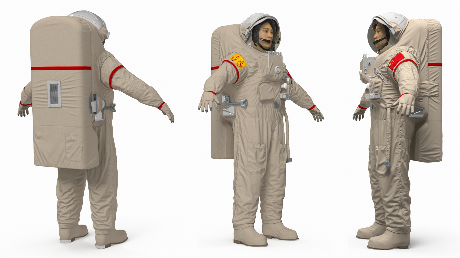 3D Astronaut Wearing Feitian Space Suit