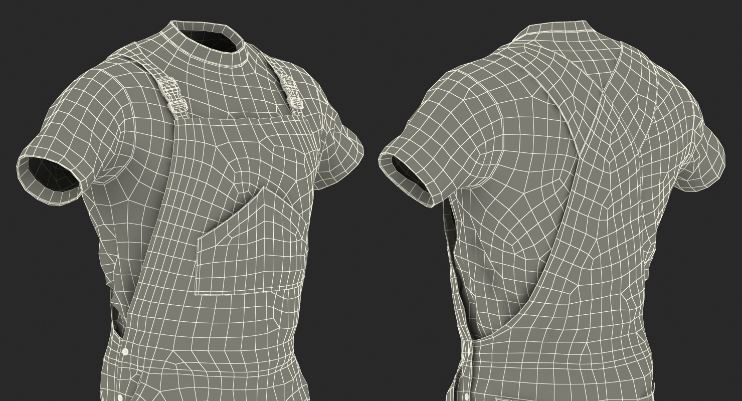 3D model Mens Work Wear Black
