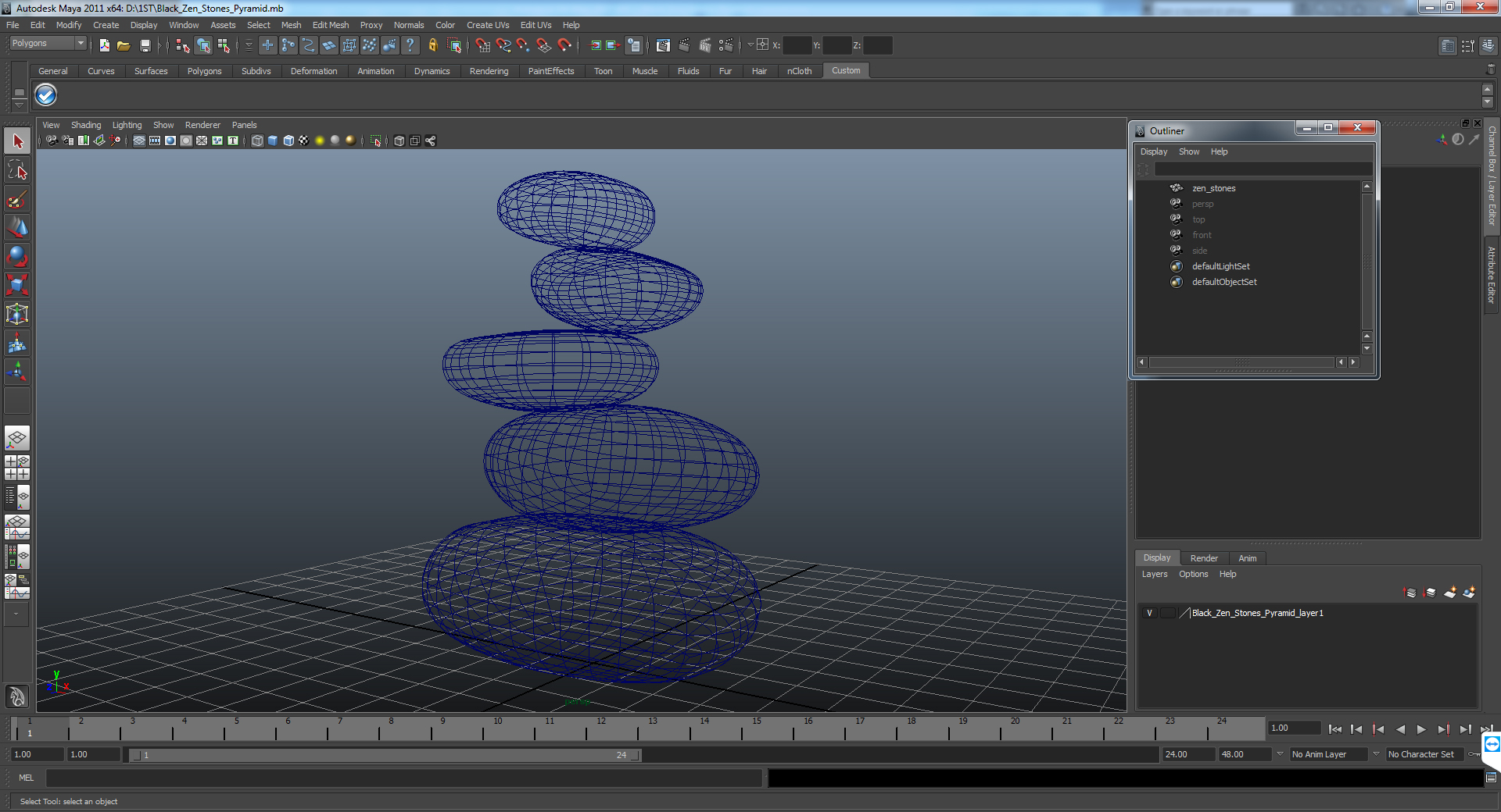 3D Zen Stones Stack