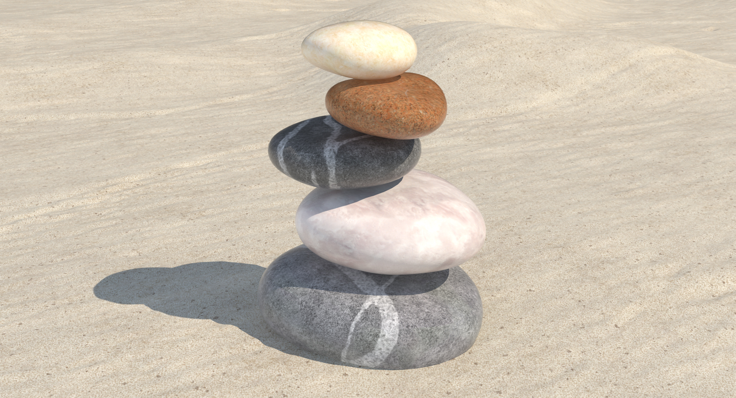 3D Zen Stones Stack