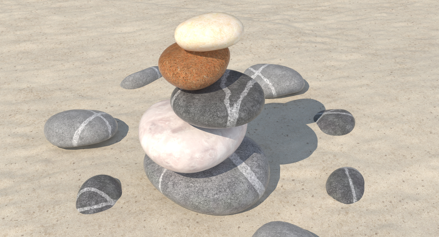 3D Zen Stones Stack