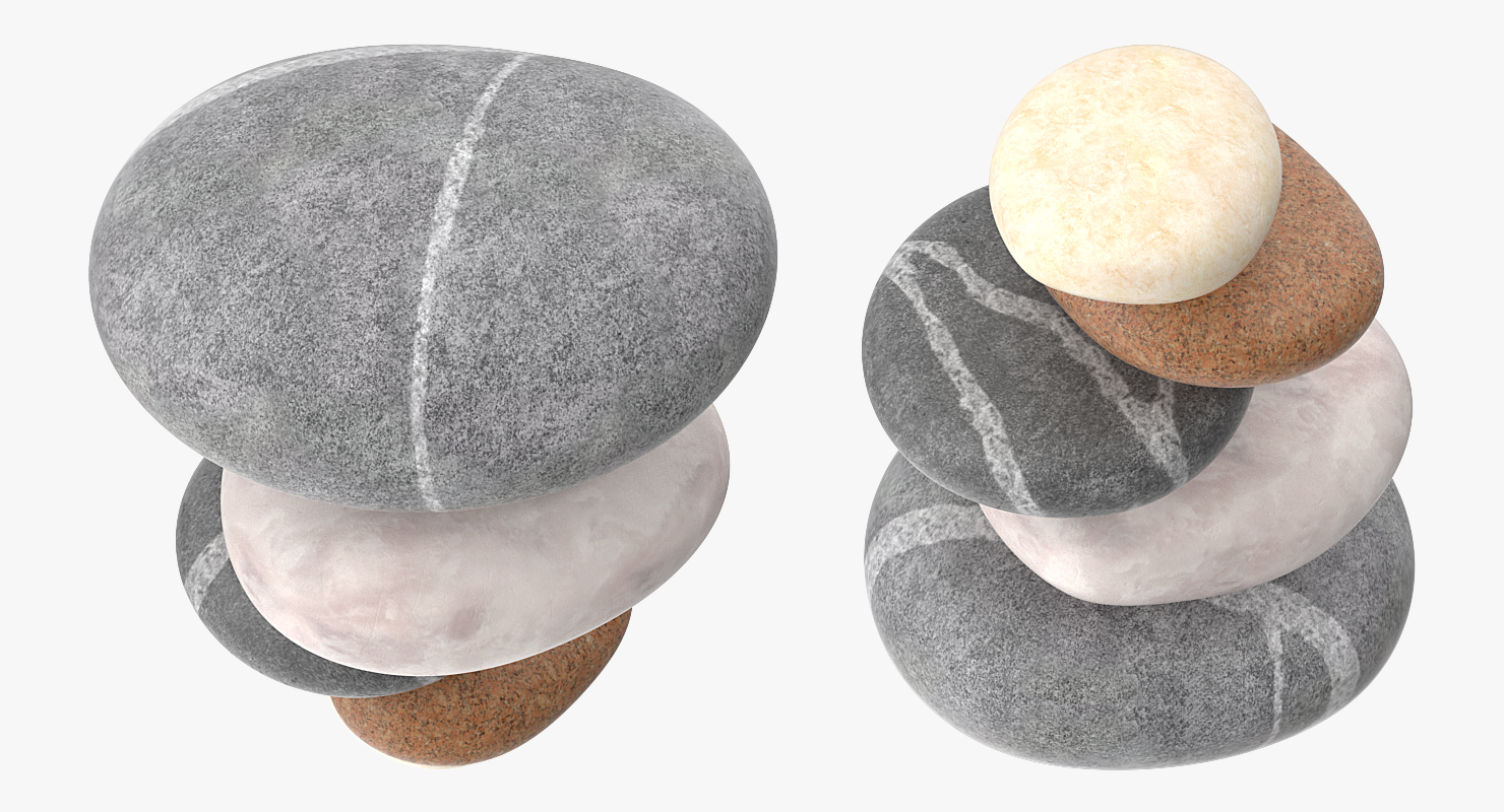 3D Zen Stones Stack