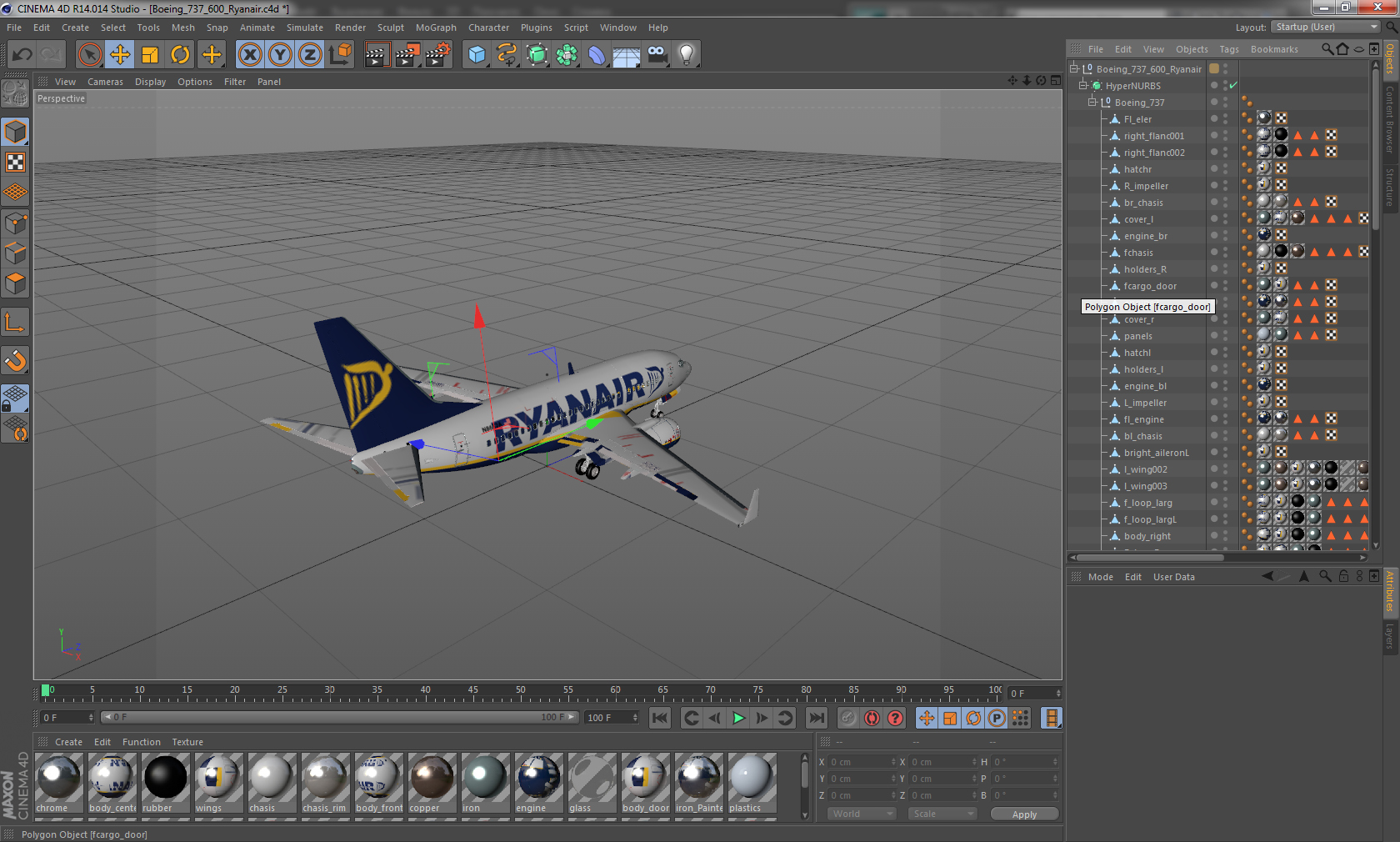 Boeing 737 600 Ryanair 3D