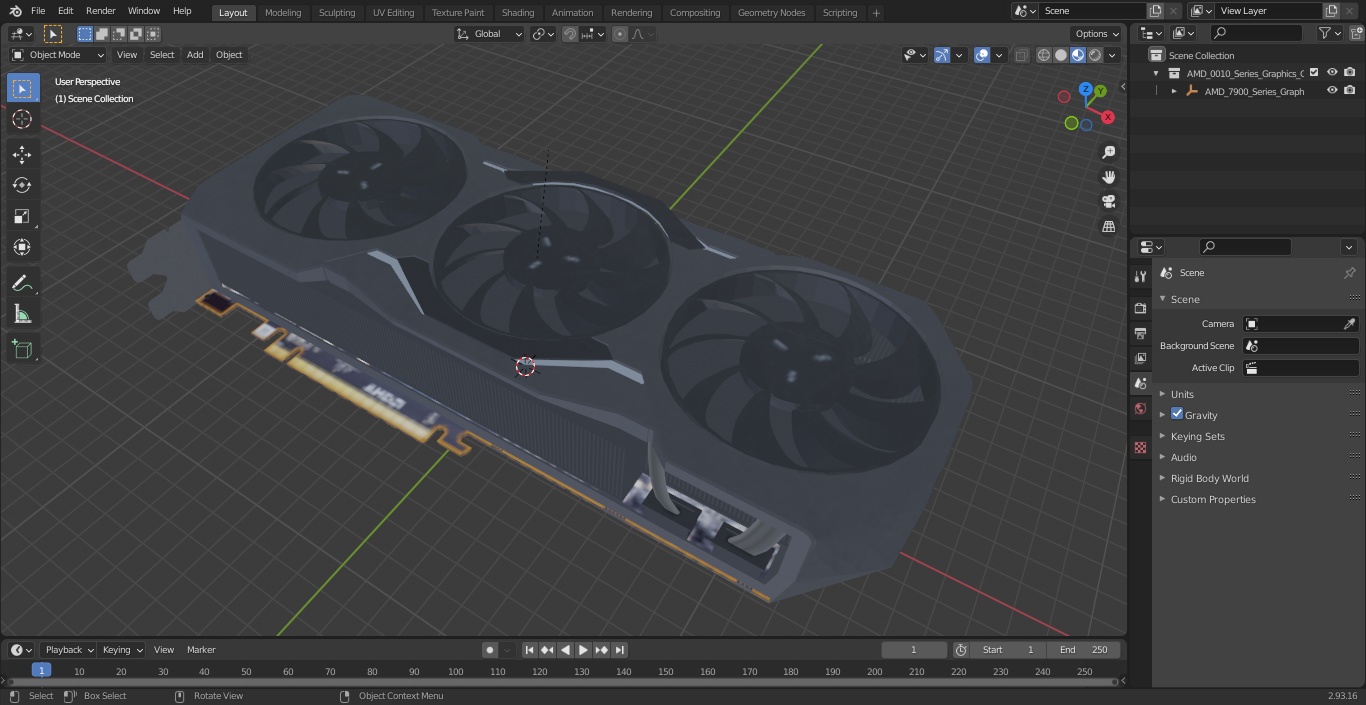 AMD 7900 Series Graphics Card 3D model