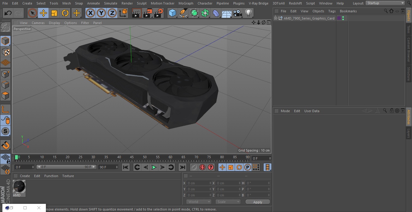 AMD 7900 Series Graphics Card 3D model