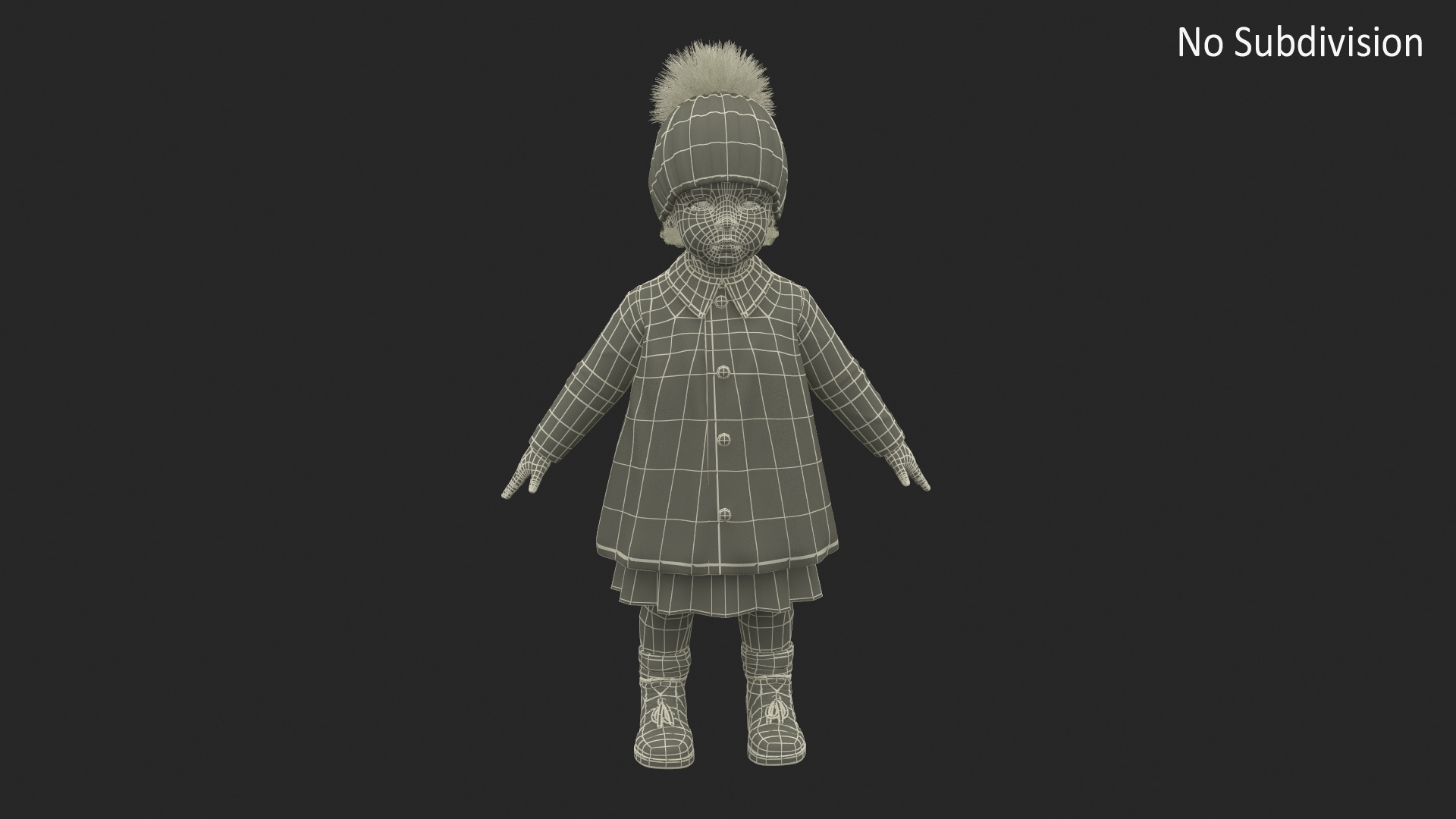 Baby Girl Outdoor Autumn Style A-Pose 3D