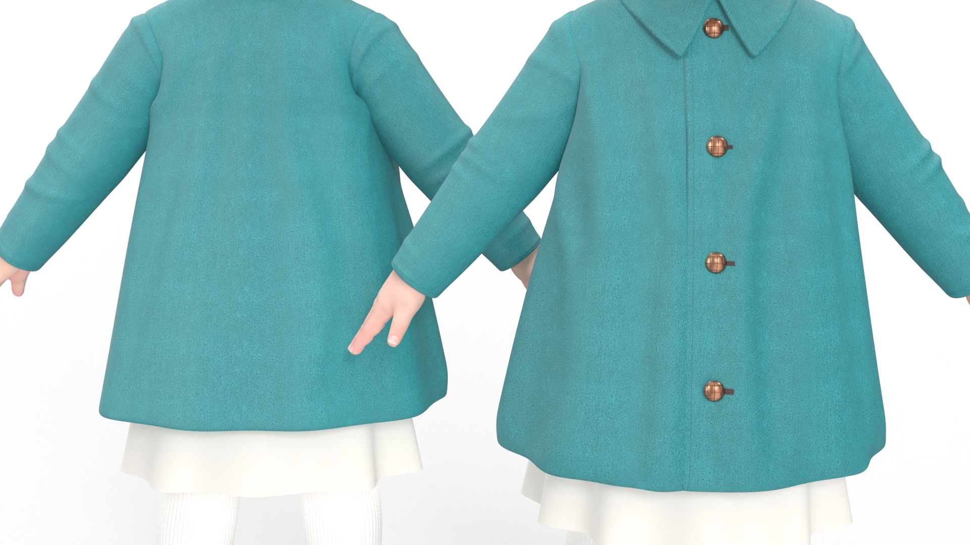 Baby Girl Outdoor Autumn Style A-Pose 3D