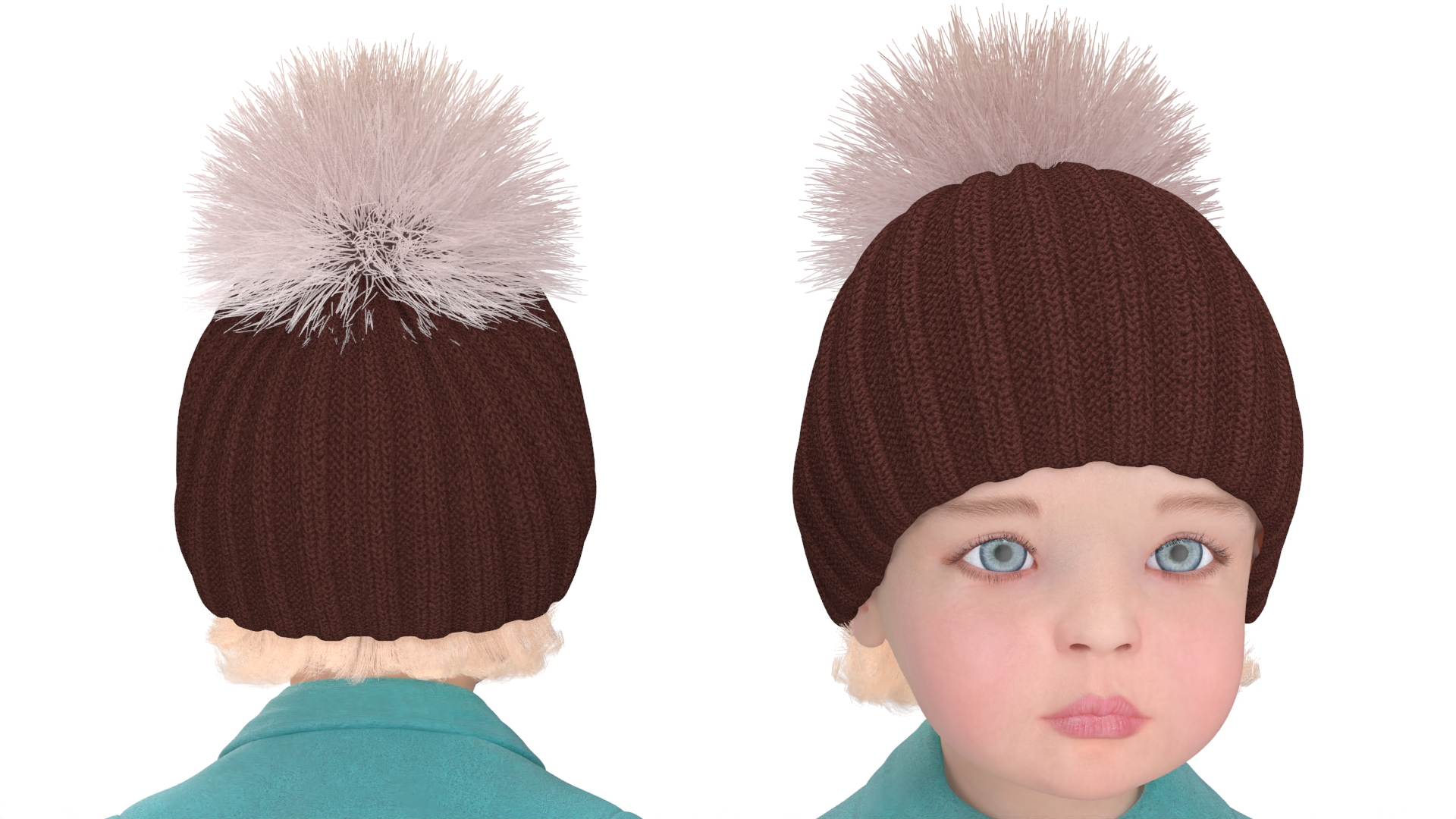 Baby Girl Outdoor Autumn Style A-Pose 3D
