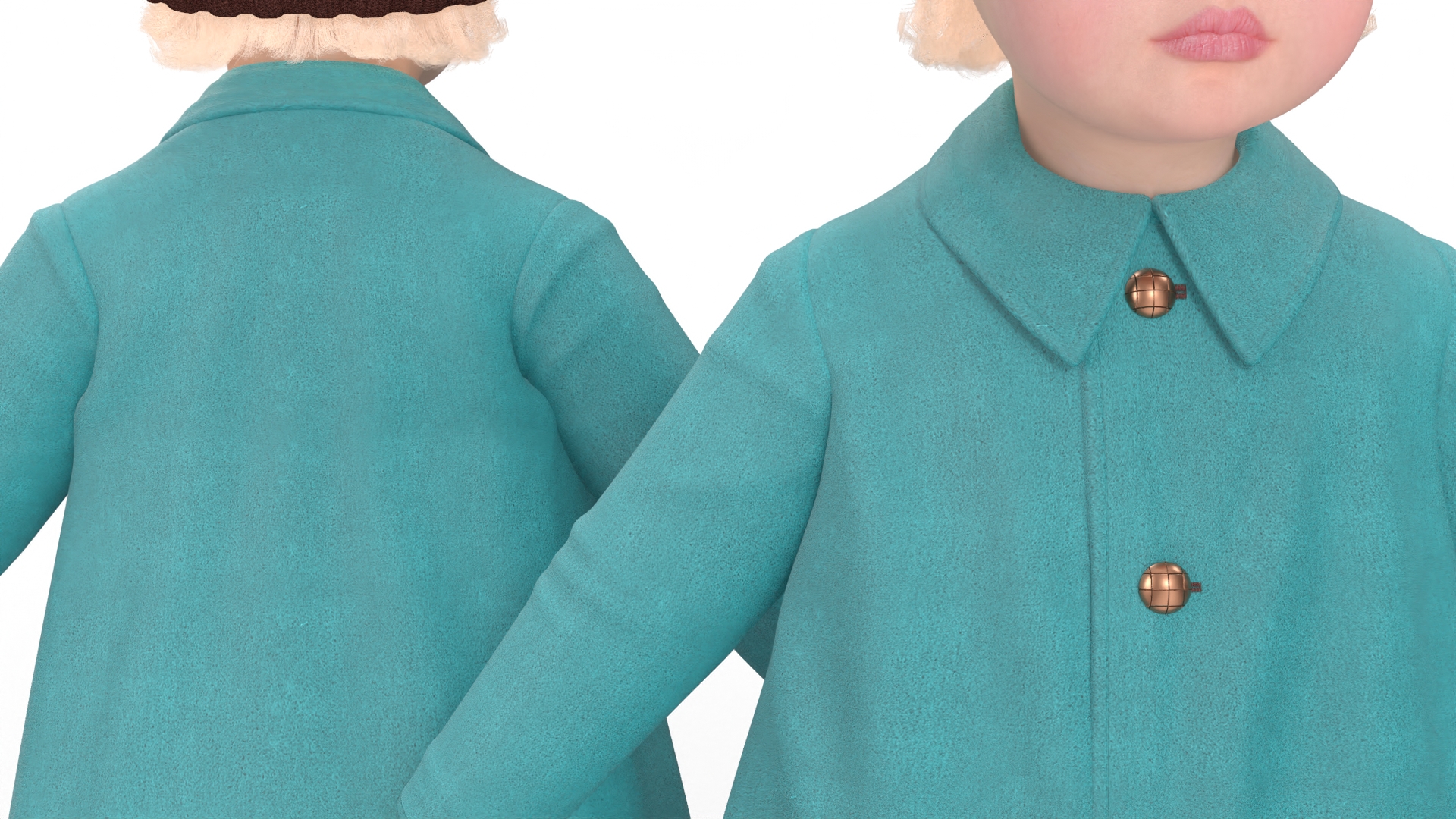 Baby Girl Outdoor Autumn Style A-Pose 3D