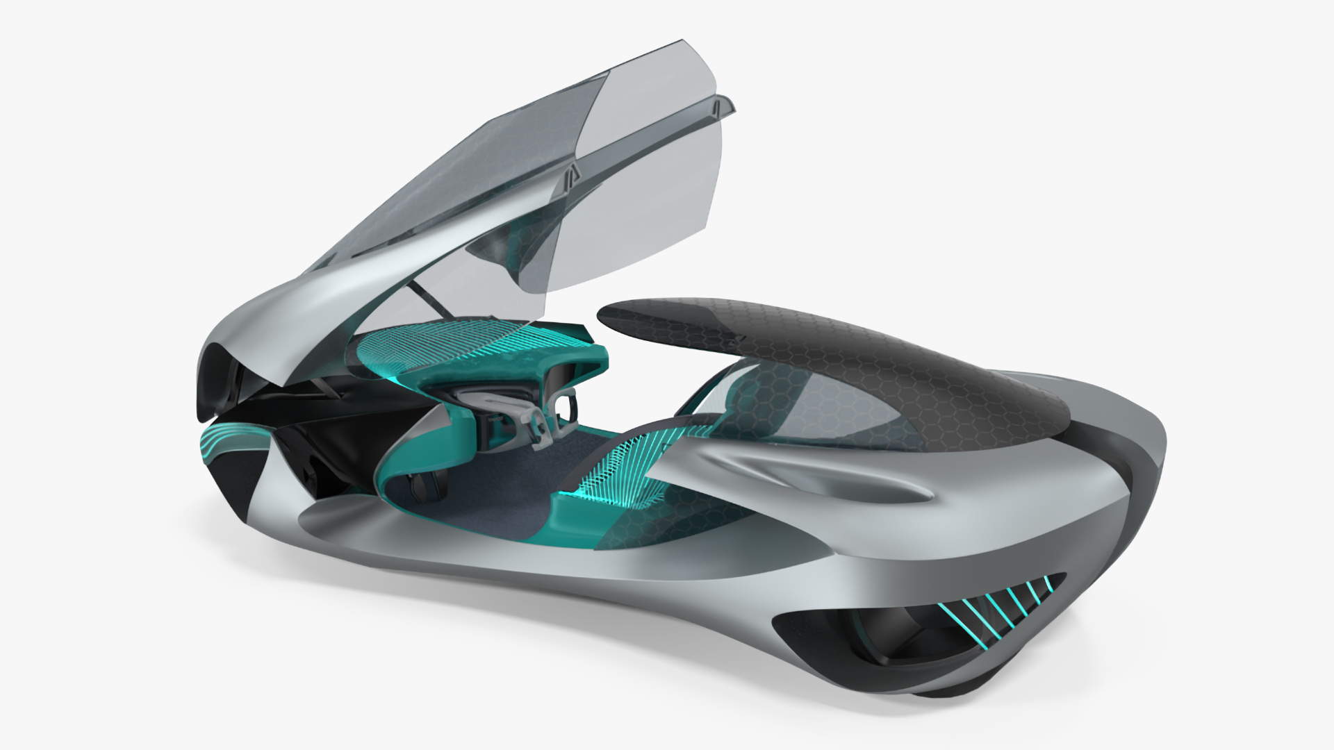 Futuristic Hover Car Taihoo Rigged 3D model