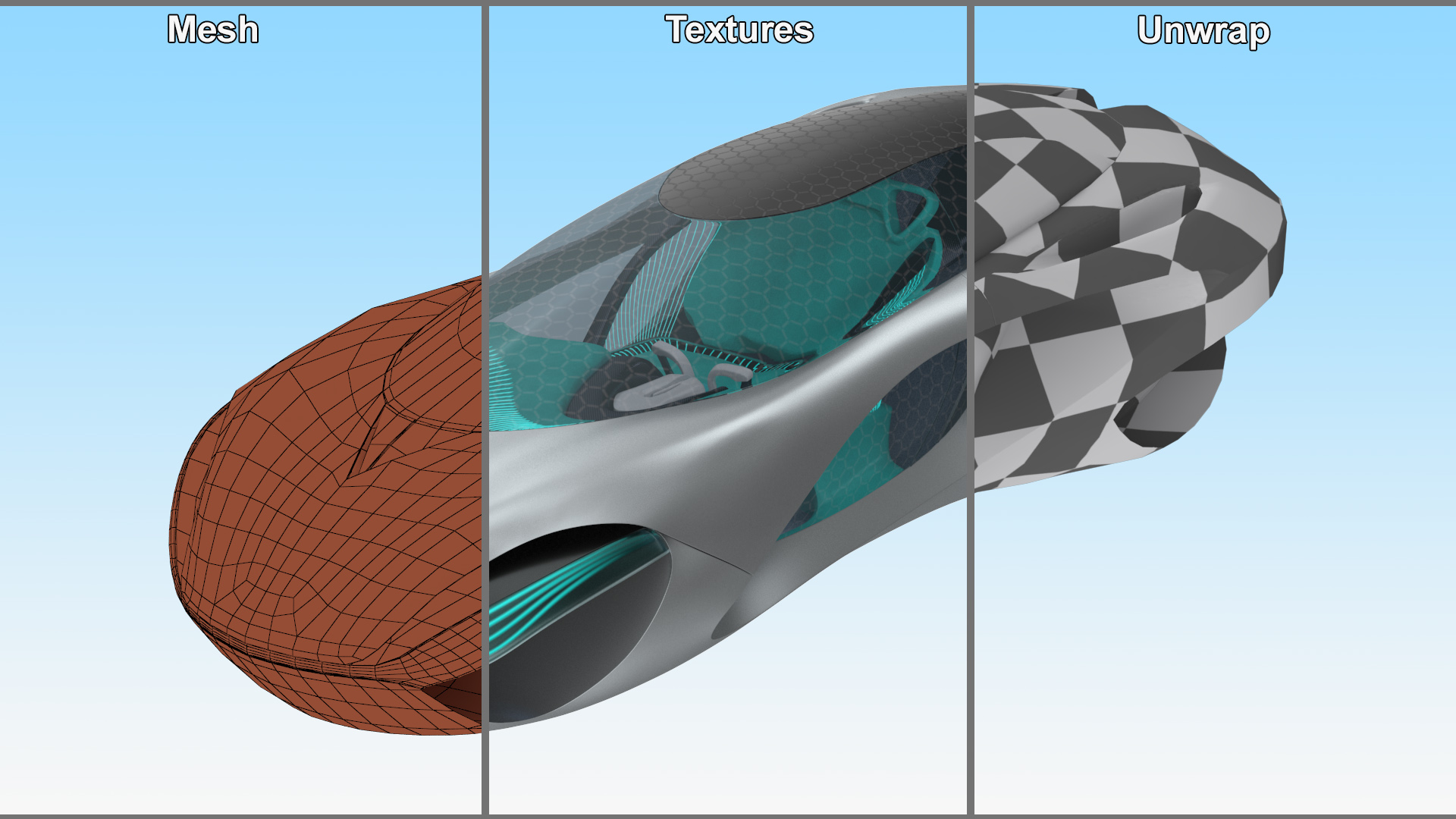 Futuristic Hover Car Taihoo Rigged 3D model