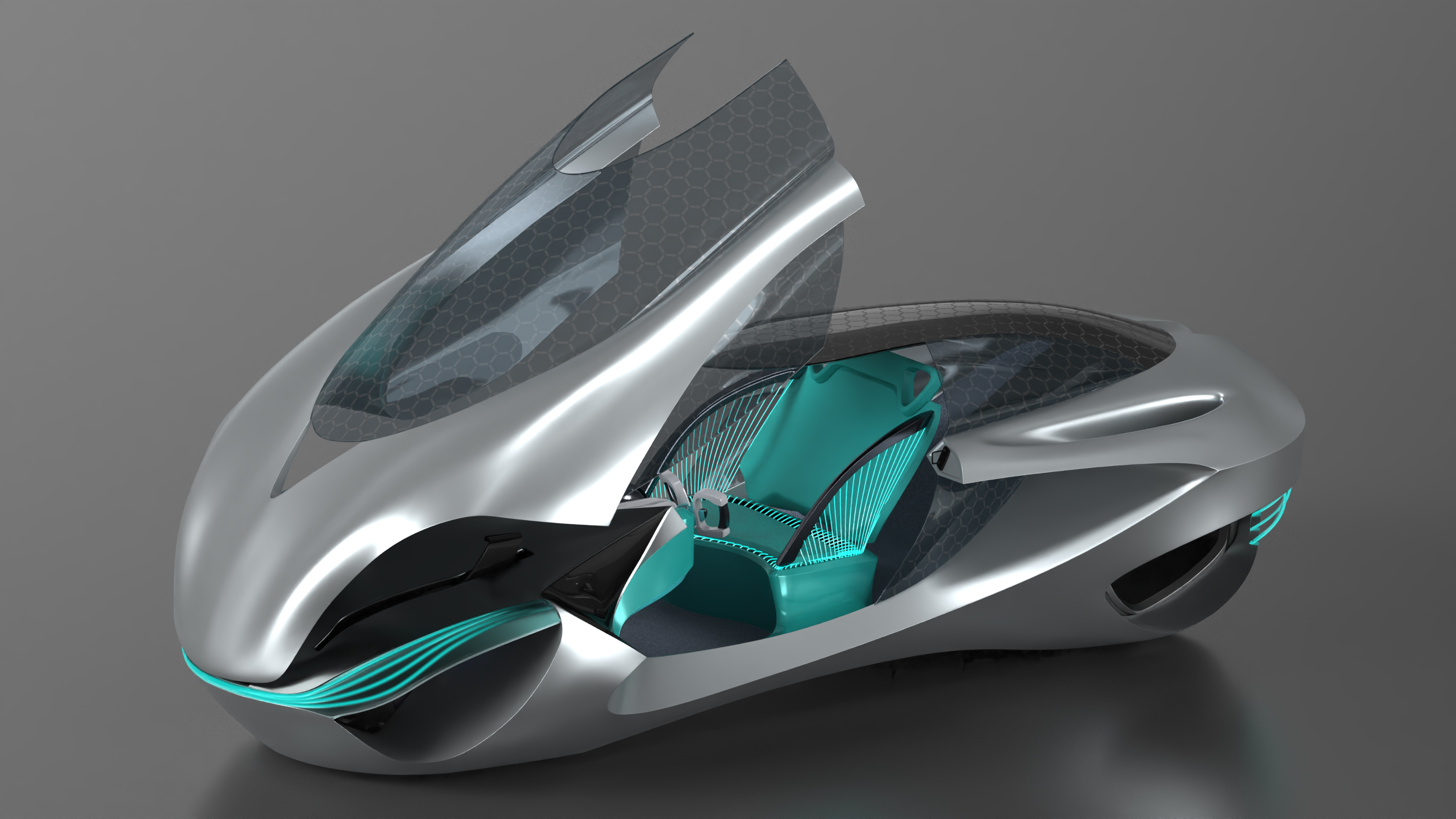 Futuristic Hover Car Taihoo Rigged 3D model