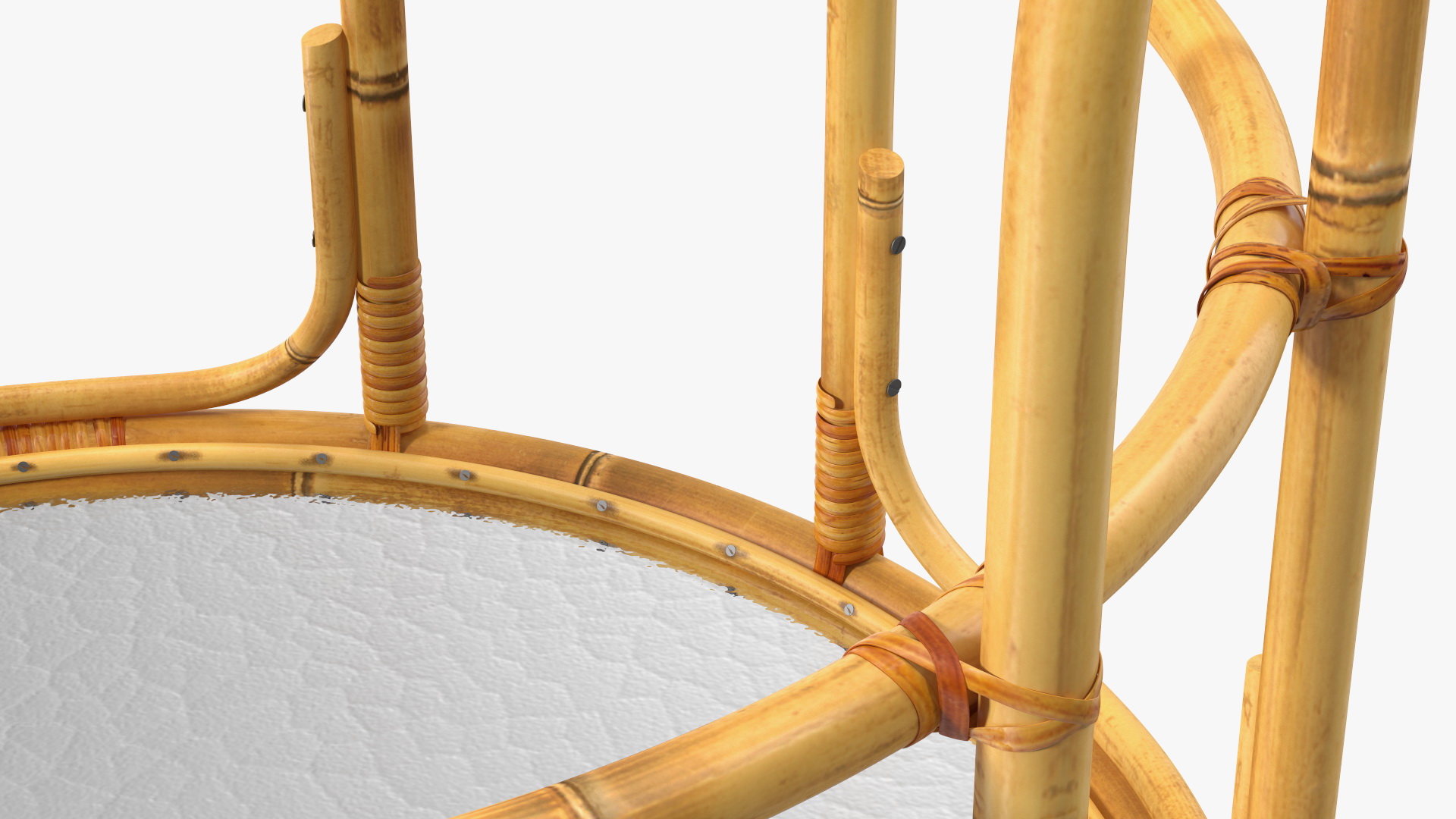 3D Vintage Round Bamboo Coffee Table model
