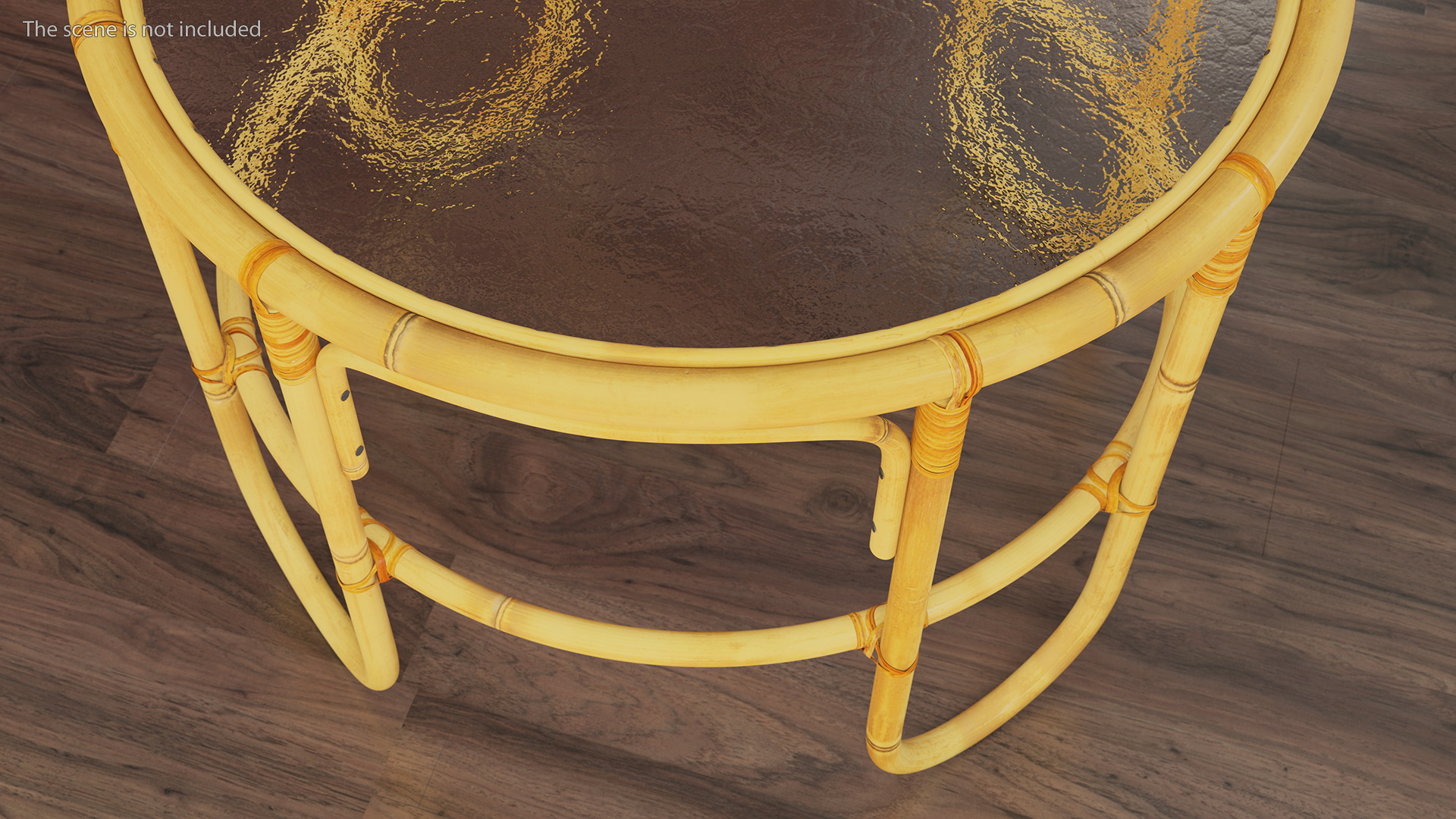 3D Vintage Round Bamboo Coffee Table model