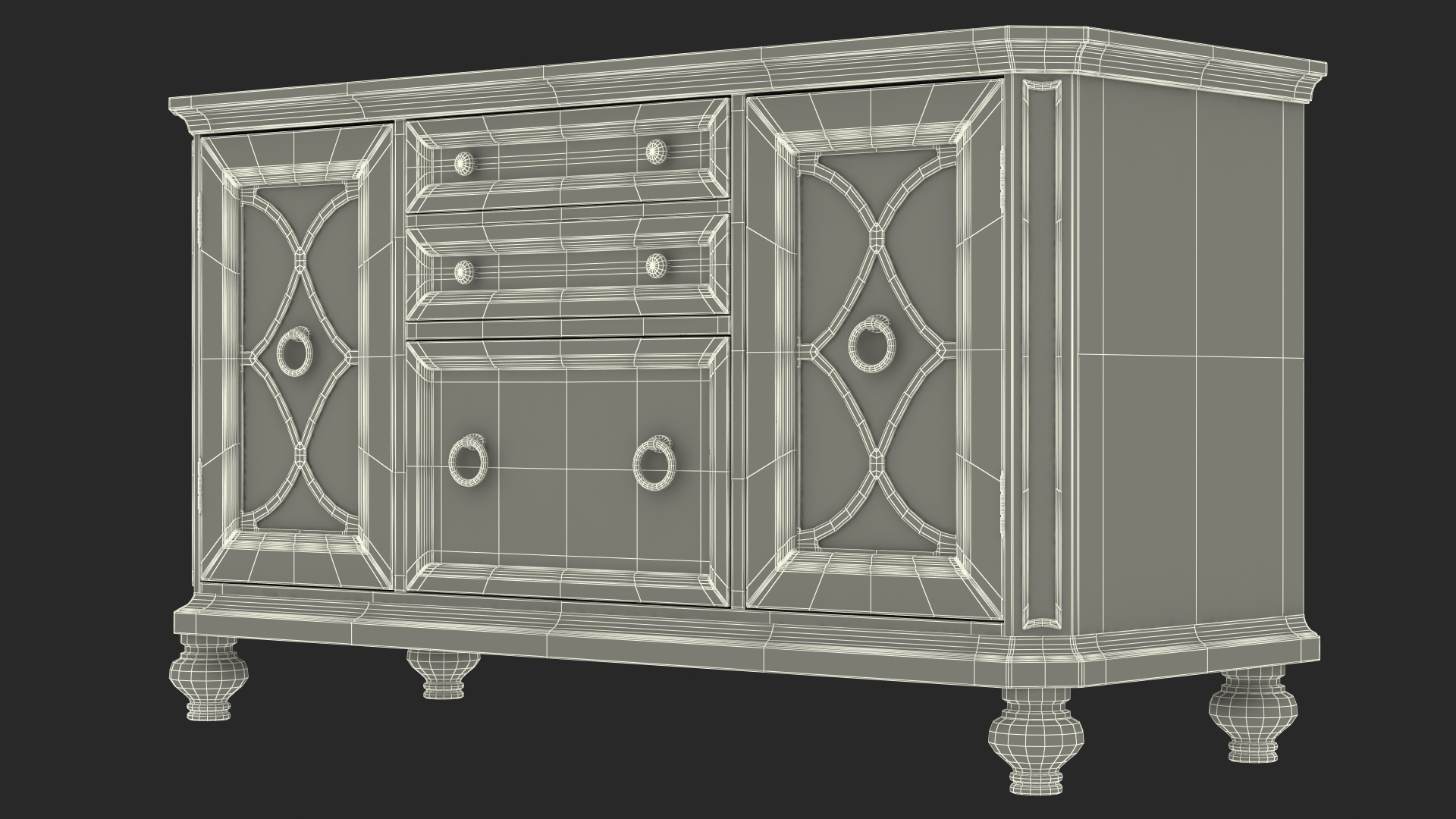 3D Sideboard Cottage Style model