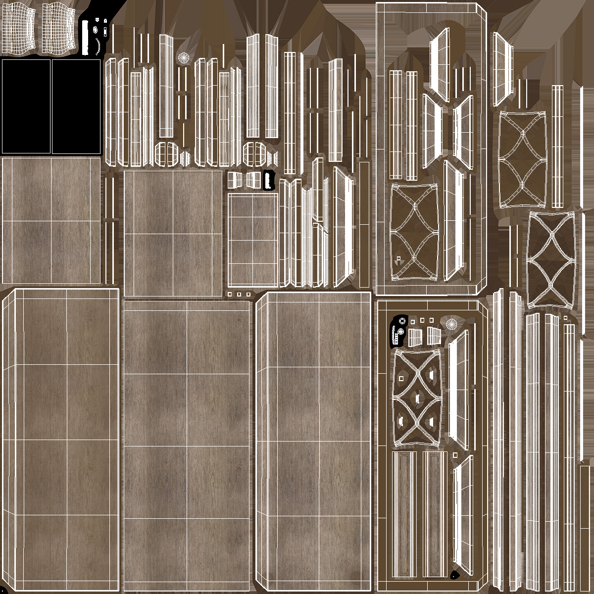 3D Sideboard Cottage Style model