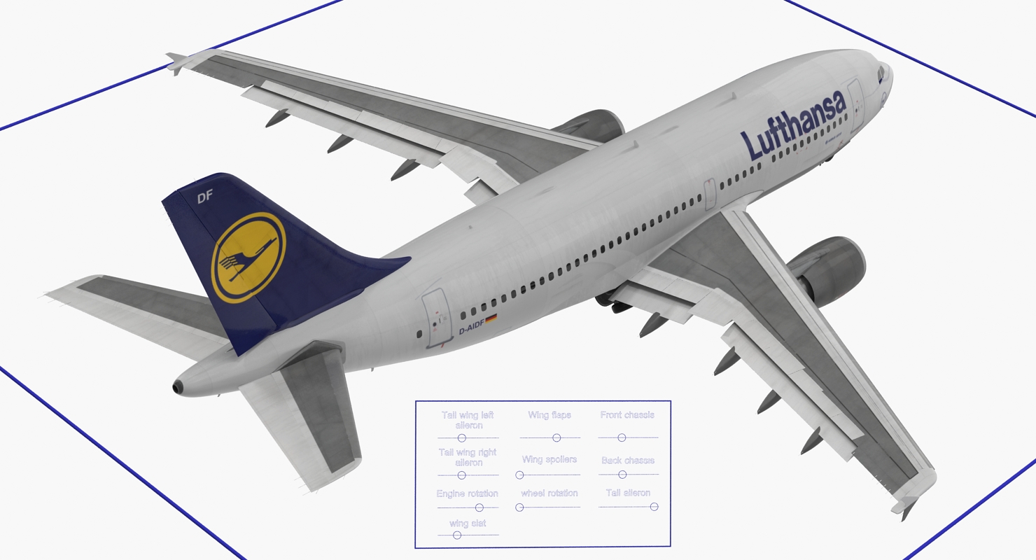 Airbus A310 300 Lufthansa Rigged 3D