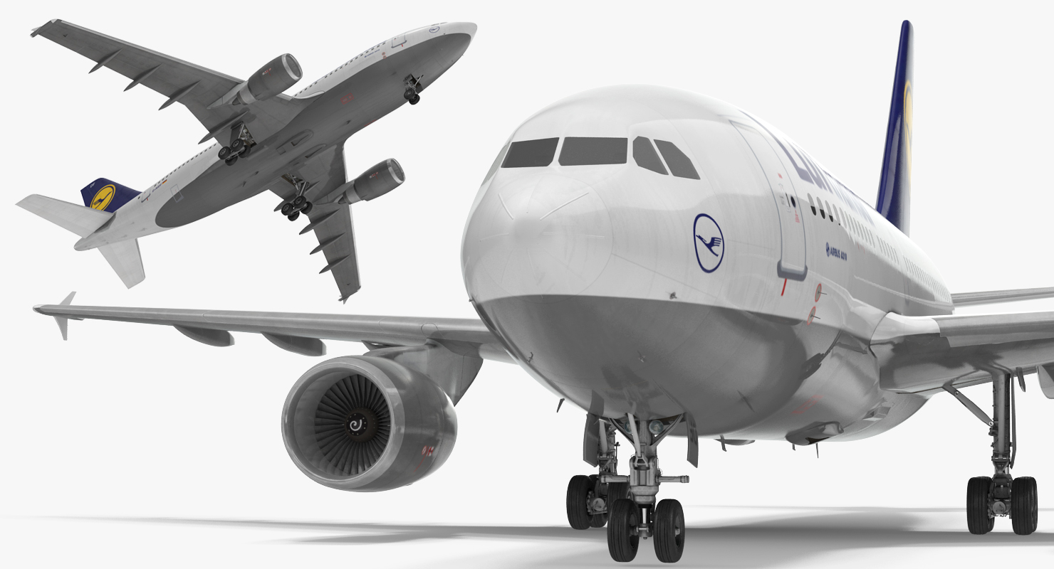 Airbus A310 300 Lufthansa Rigged 3D