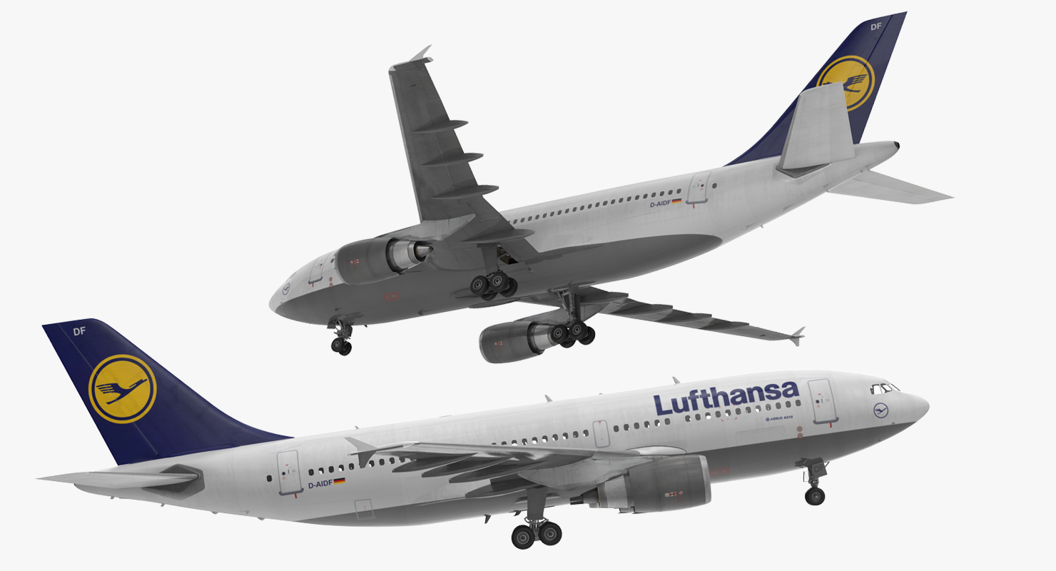 Airbus A310 300 Lufthansa Rigged 3D