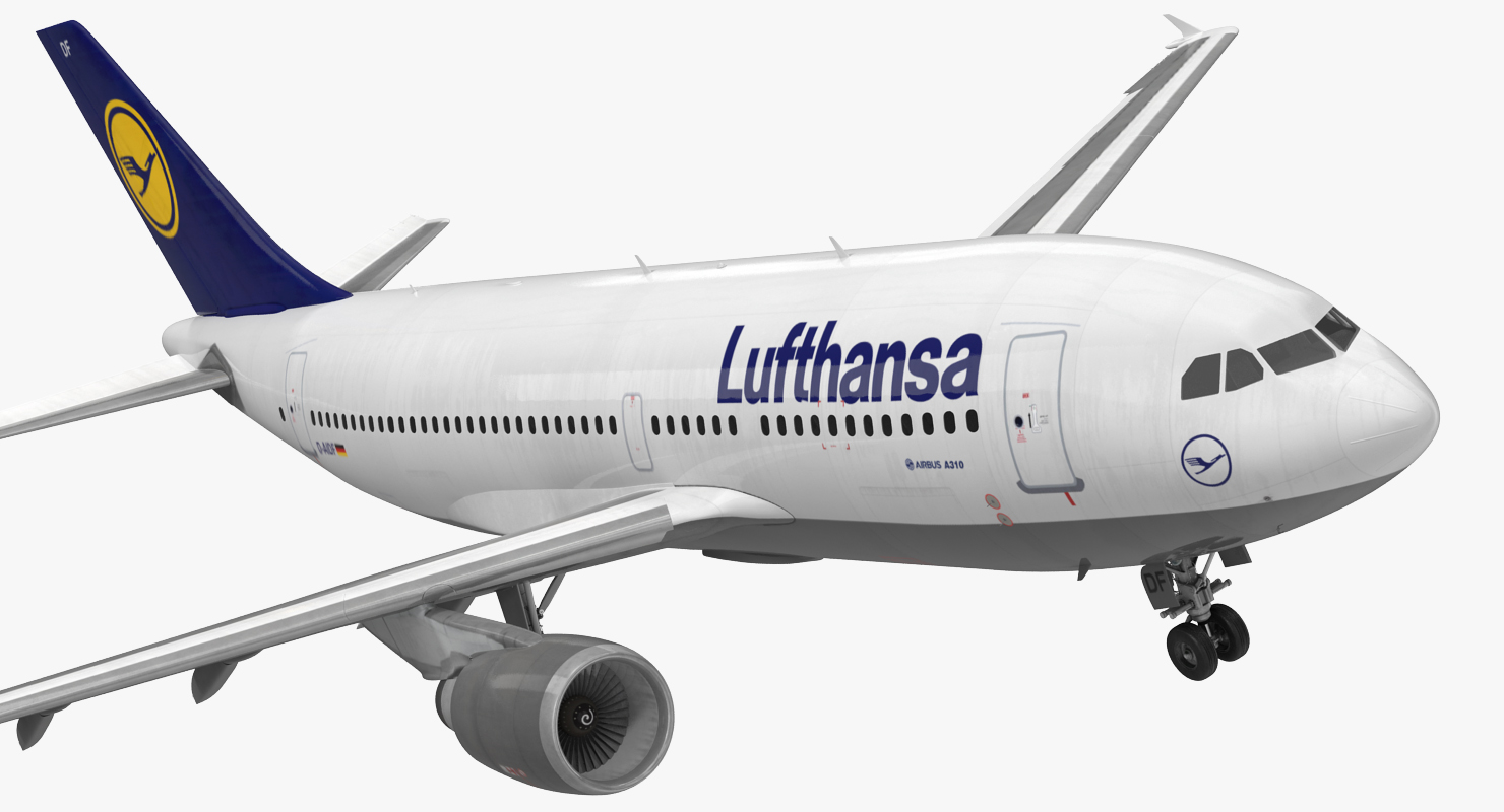 Airbus A310 300 Lufthansa Rigged 3D