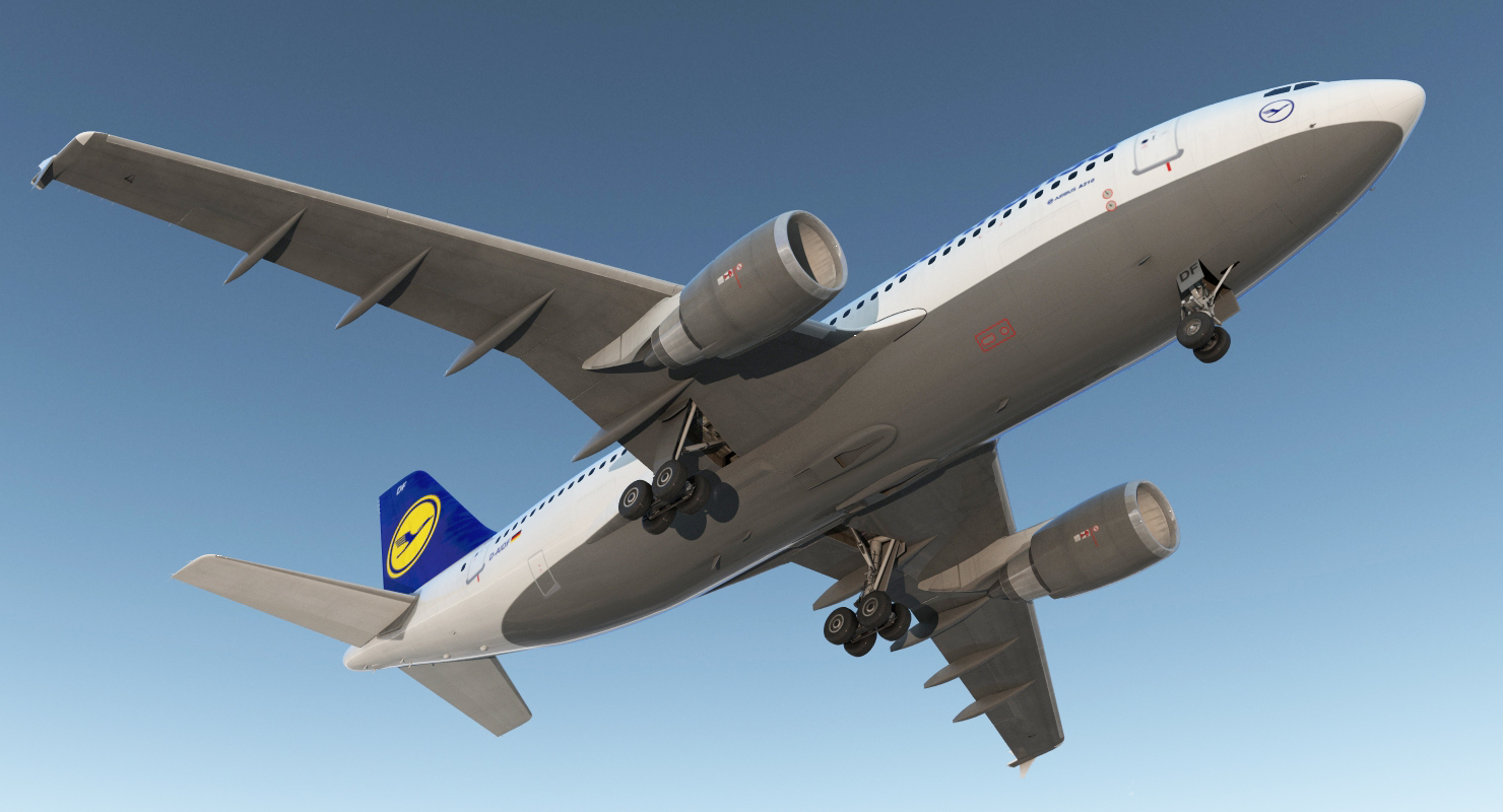 Airbus A310 300 Lufthansa Rigged 3D
