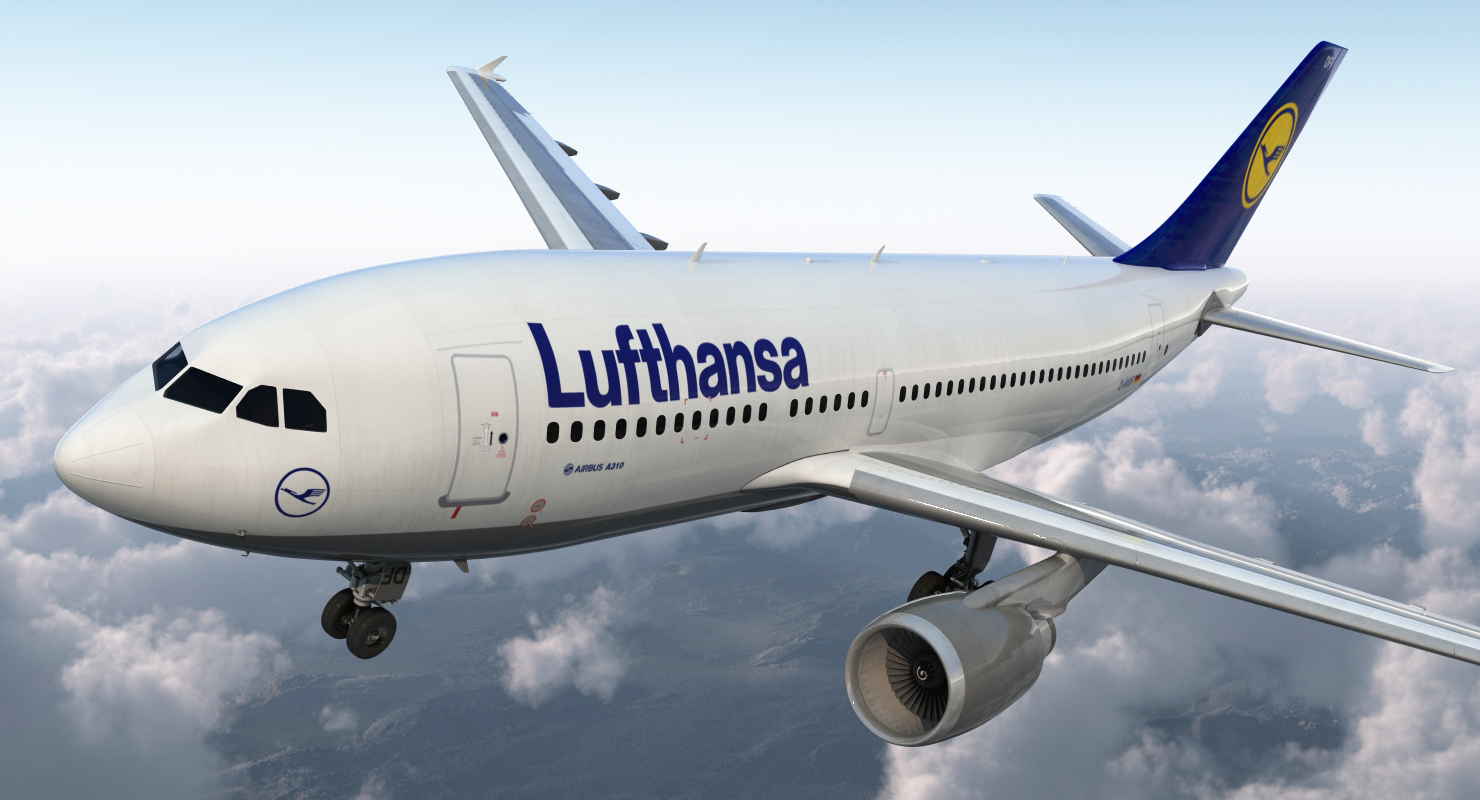Airbus A310 300 Lufthansa Rigged 3D