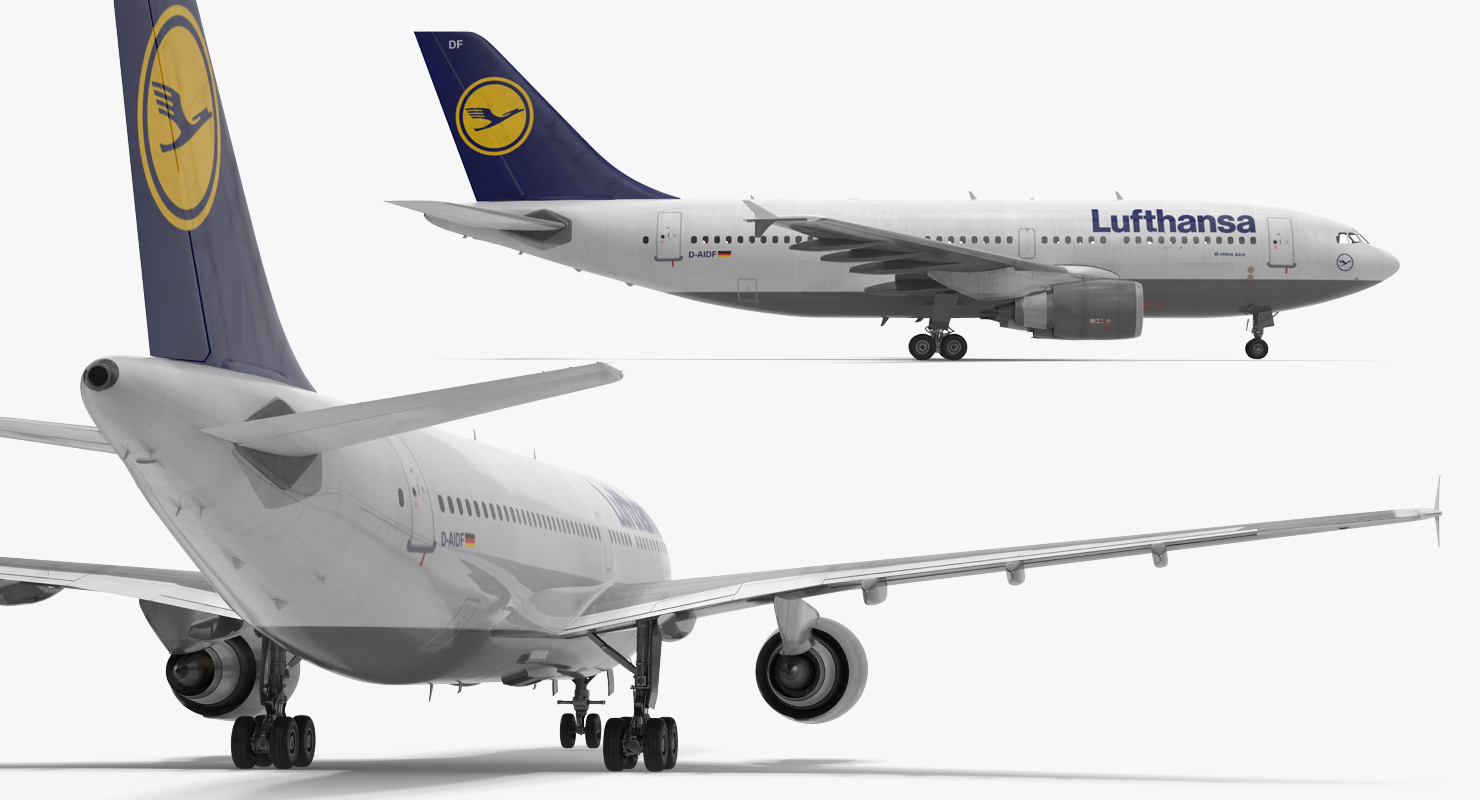 Airbus A310 300 Lufthansa Rigged 3D