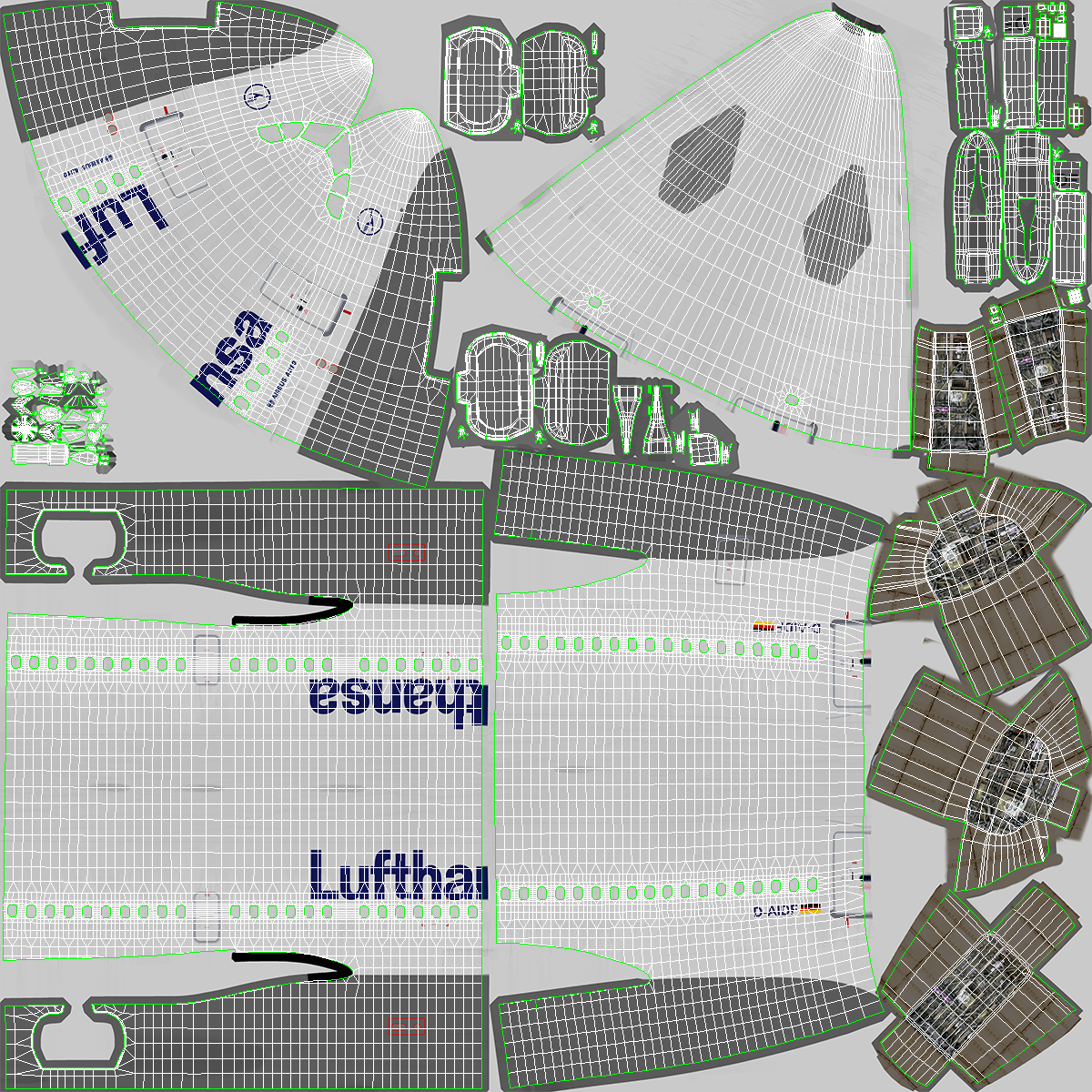 Airbus A310 300 Lufthansa Rigged 3D
