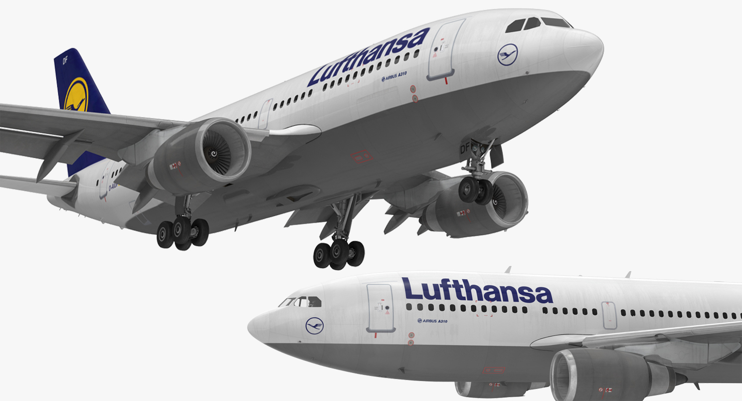 Airbus A310 300 Lufthansa Rigged 3D
