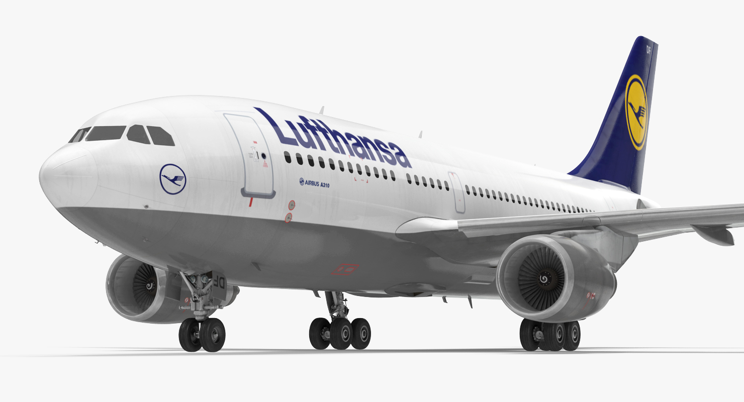 Airbus A310 300 Lufthansa Rigged 3D