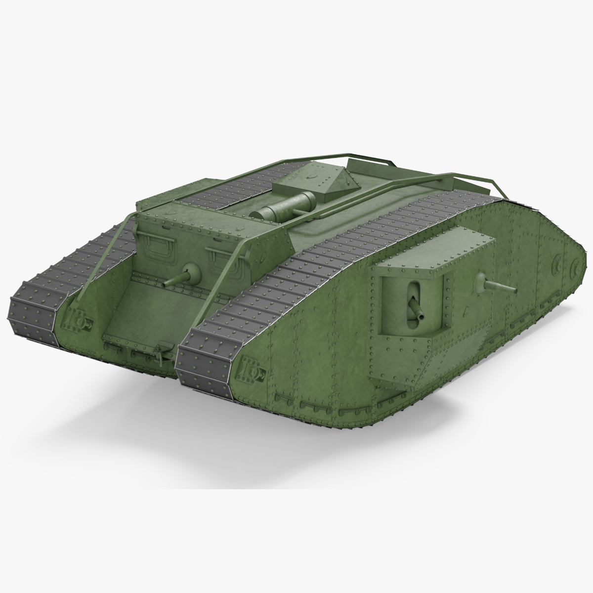 3D Tank MK 4 Male Green Rigged for Maya