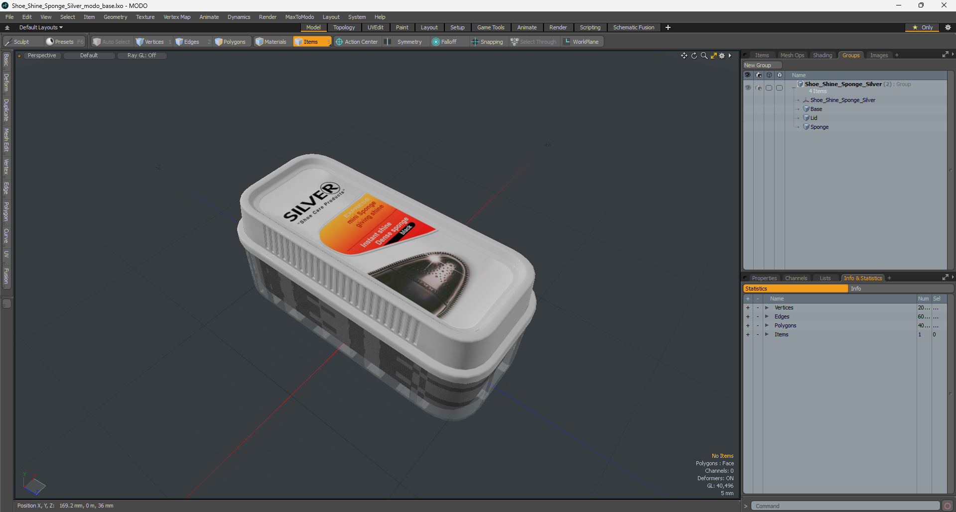 Shoe Shine Sponge Silver 3D model