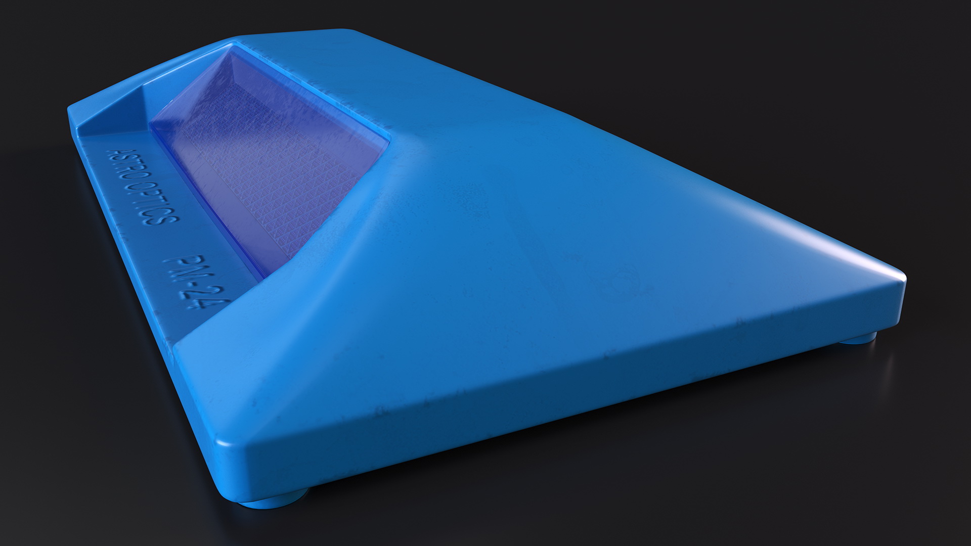 Removable Plastic Road Reflector Blue 3D