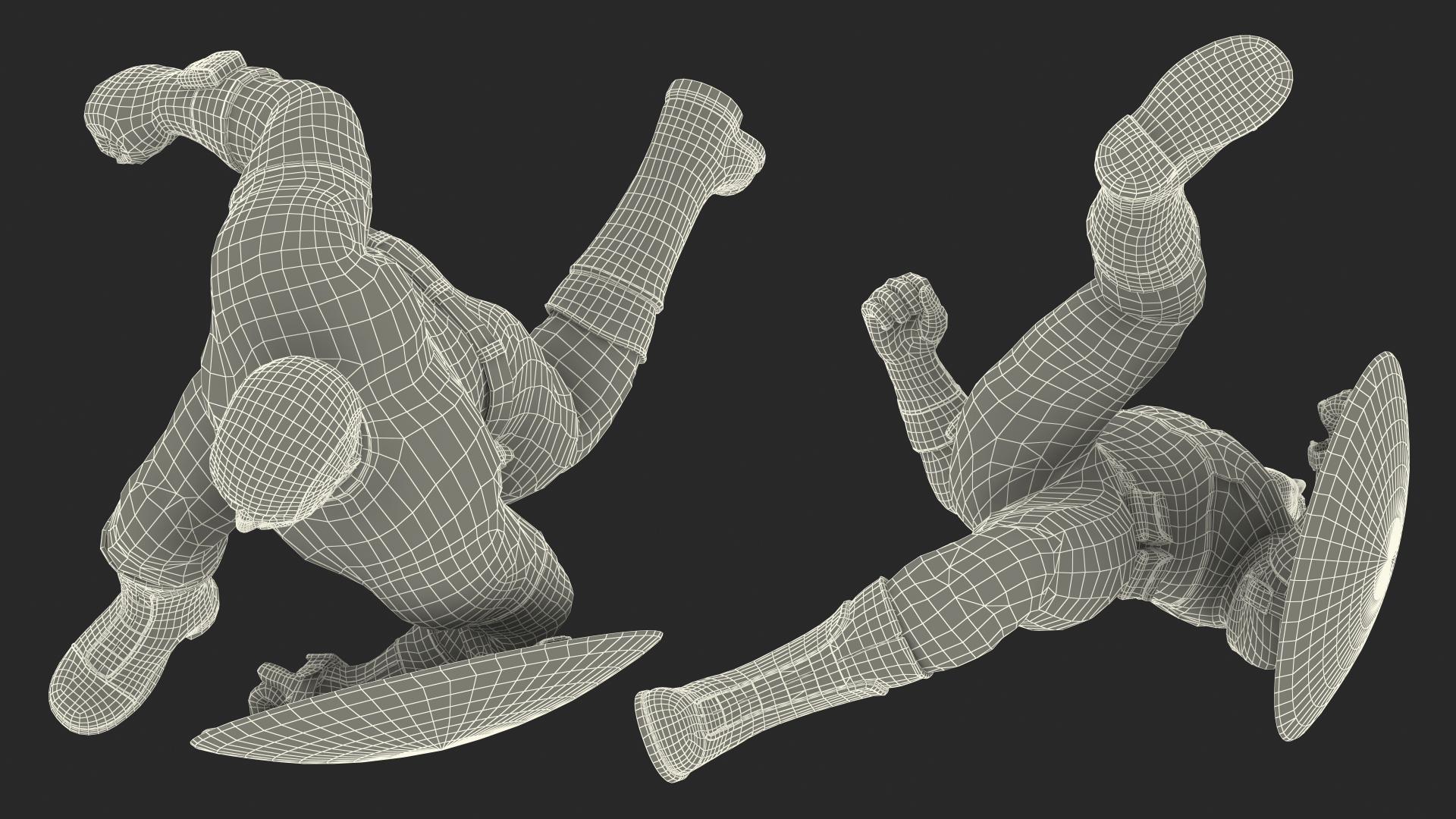 3D model Comics Character Captain America Running Pose
