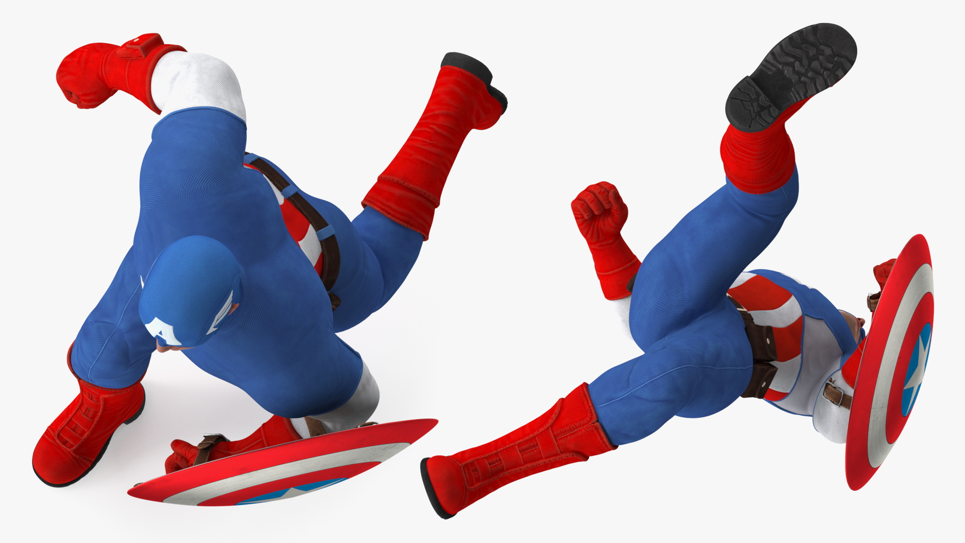 3D model Comics Character Captain America Running Pose