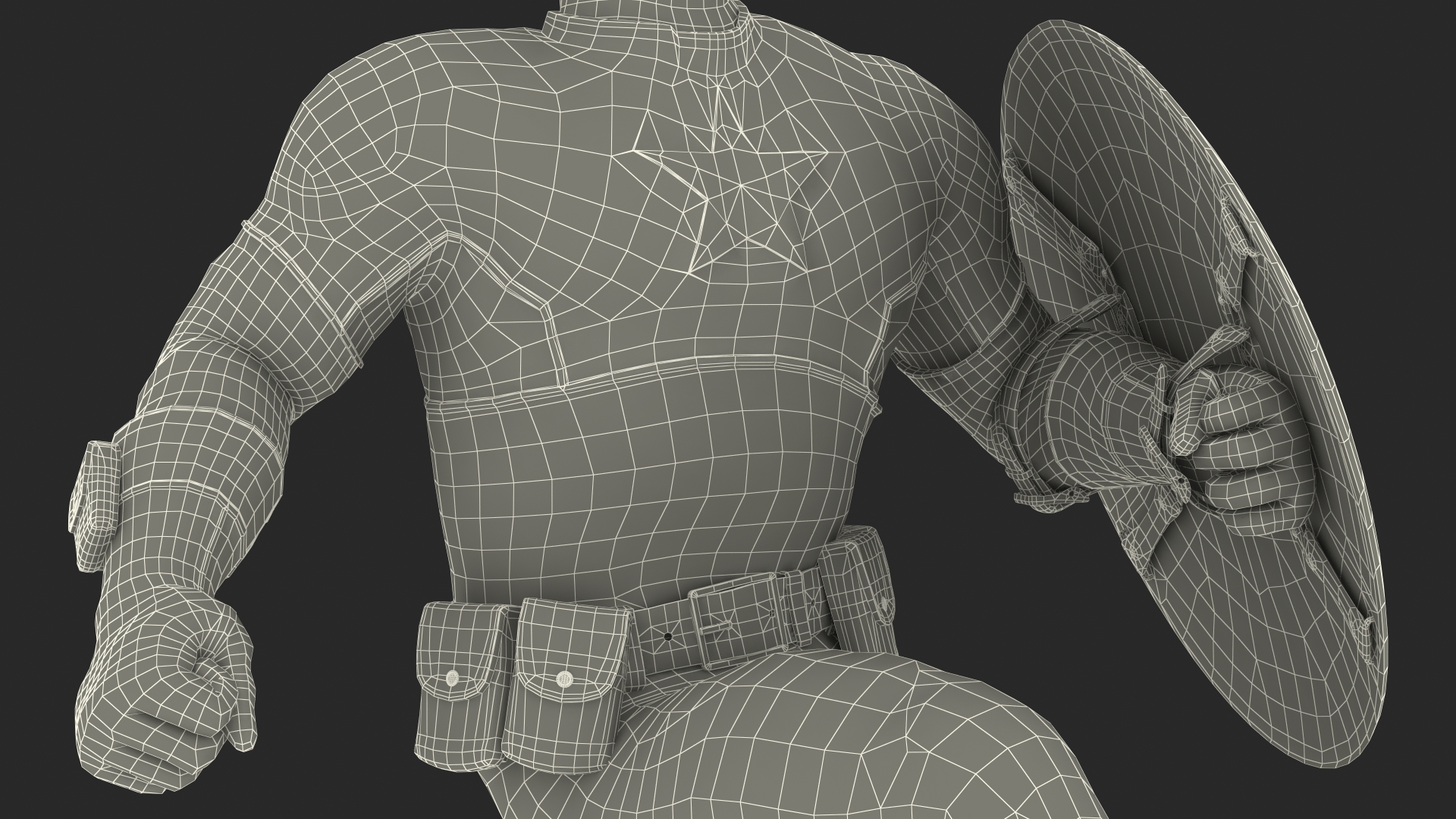 3D model Comics Character Captain America Running Pose
