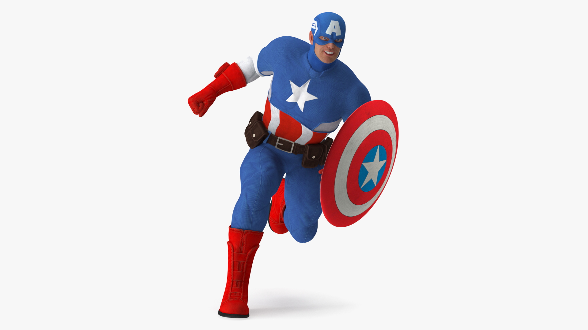 3D model Comics Character Captain America Running Pose