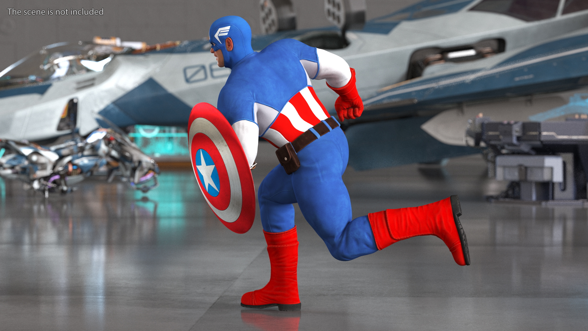 3D model Comics Character Captain America Running Pose