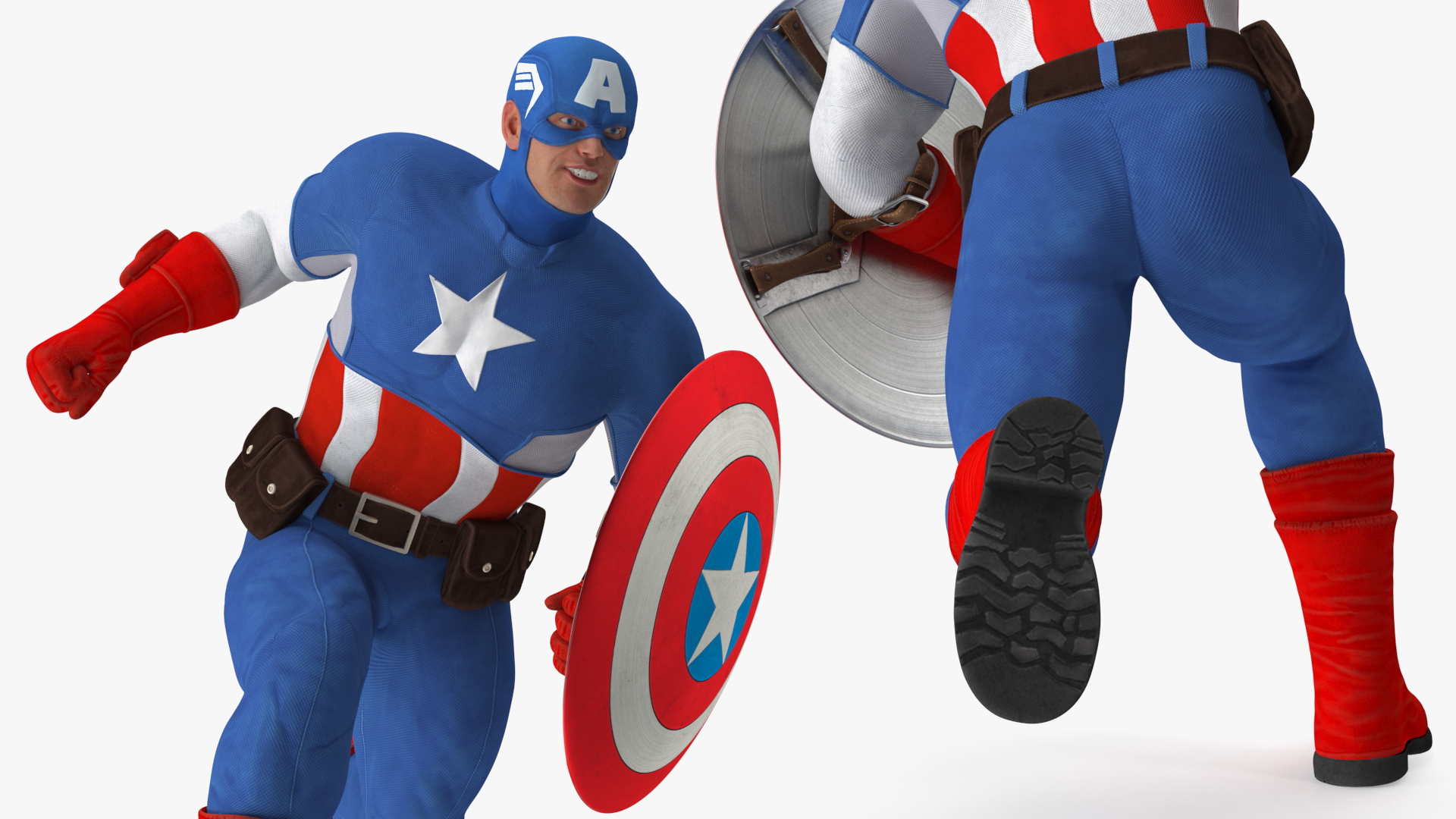 3D model Comics Character Captain America Running Pose
