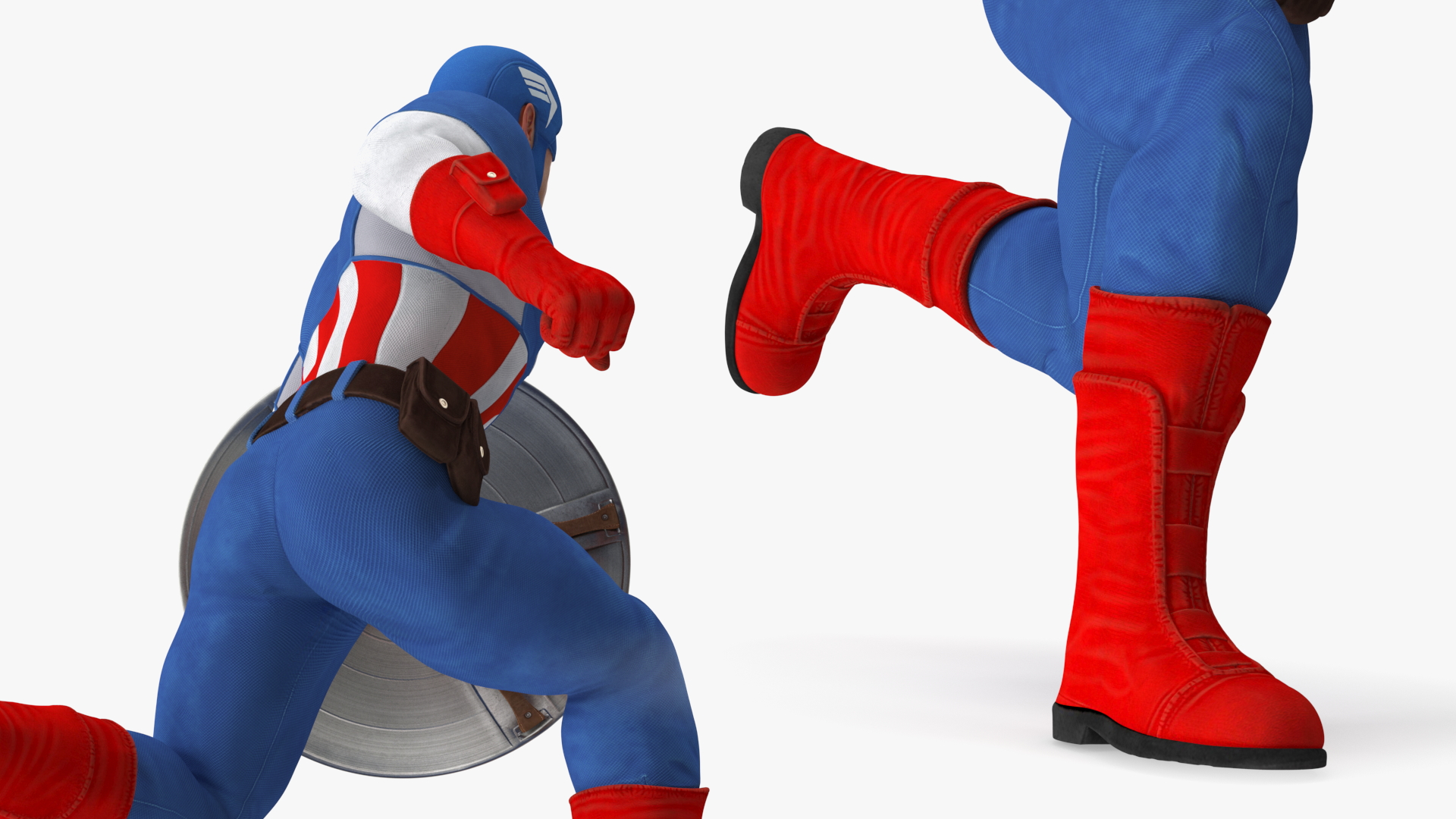 3D model Comics Character Captain America Running Pose