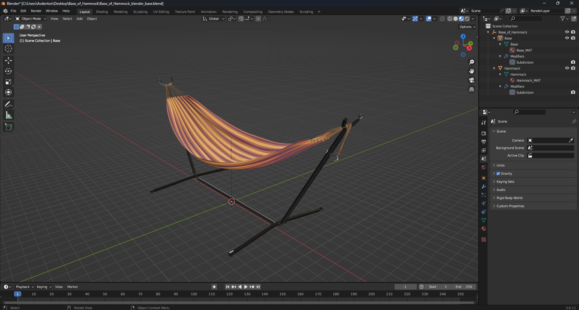 3D model Base of Hammock