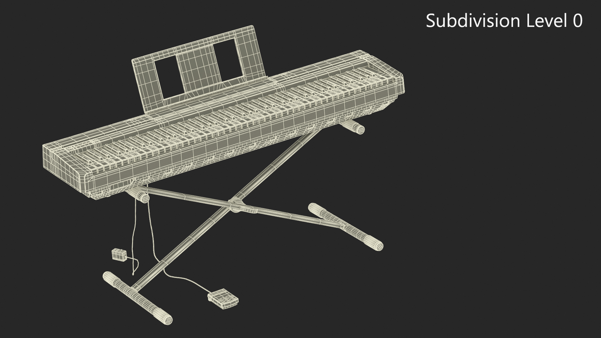 3D Stand Mounted Digital Piano White model