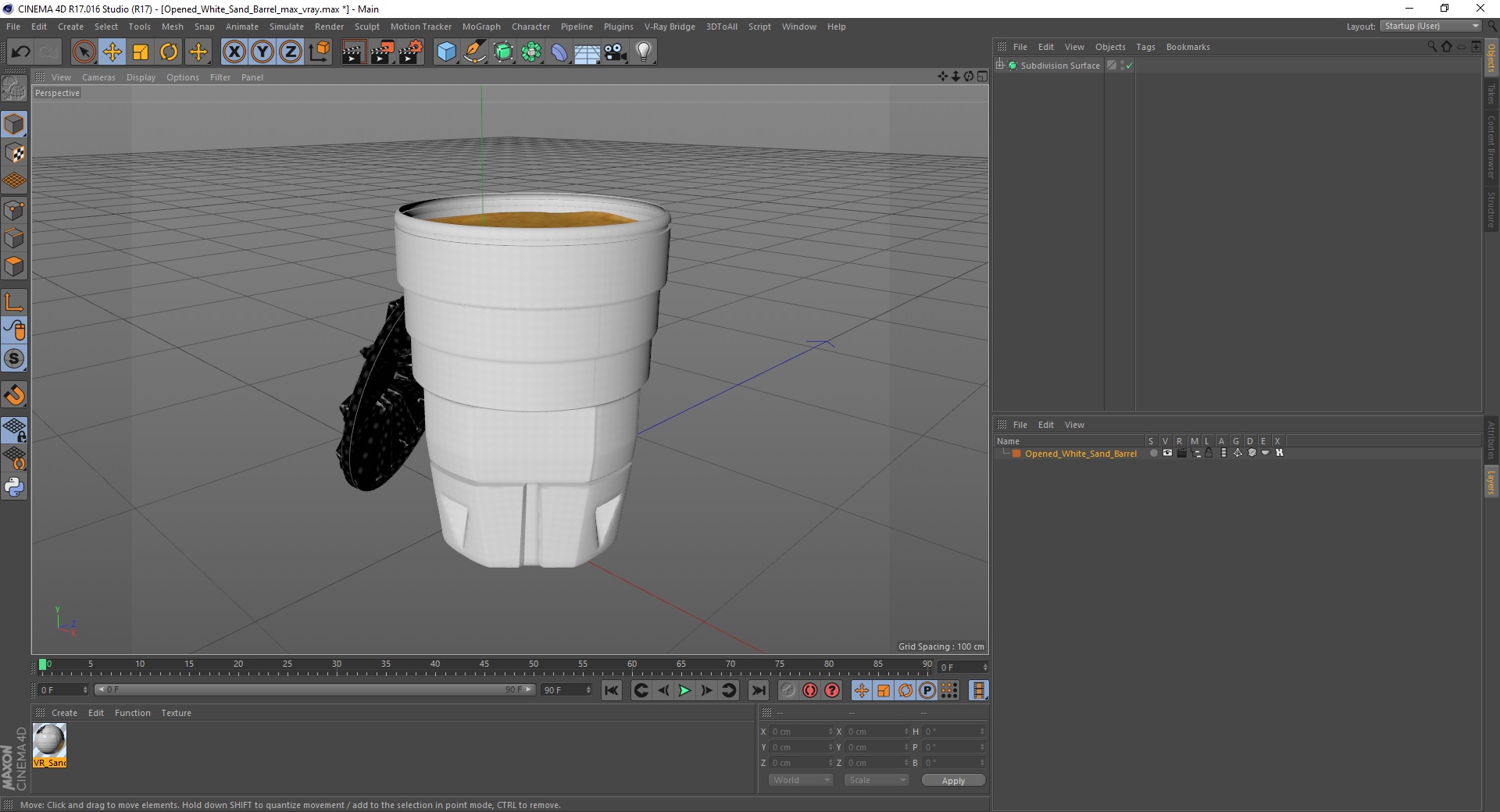 Opened White Sand Barrel 3D model