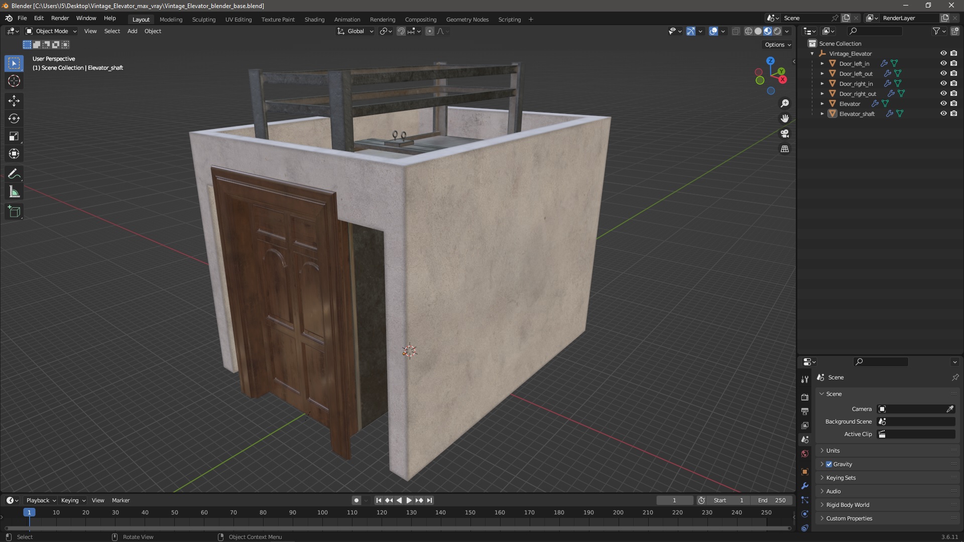 3D Vintage Elevator