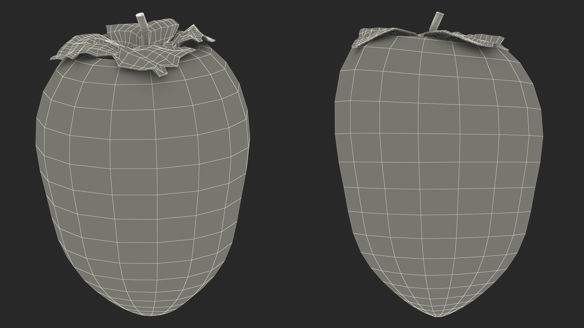 3D Hachiya Persimmon Fruit model