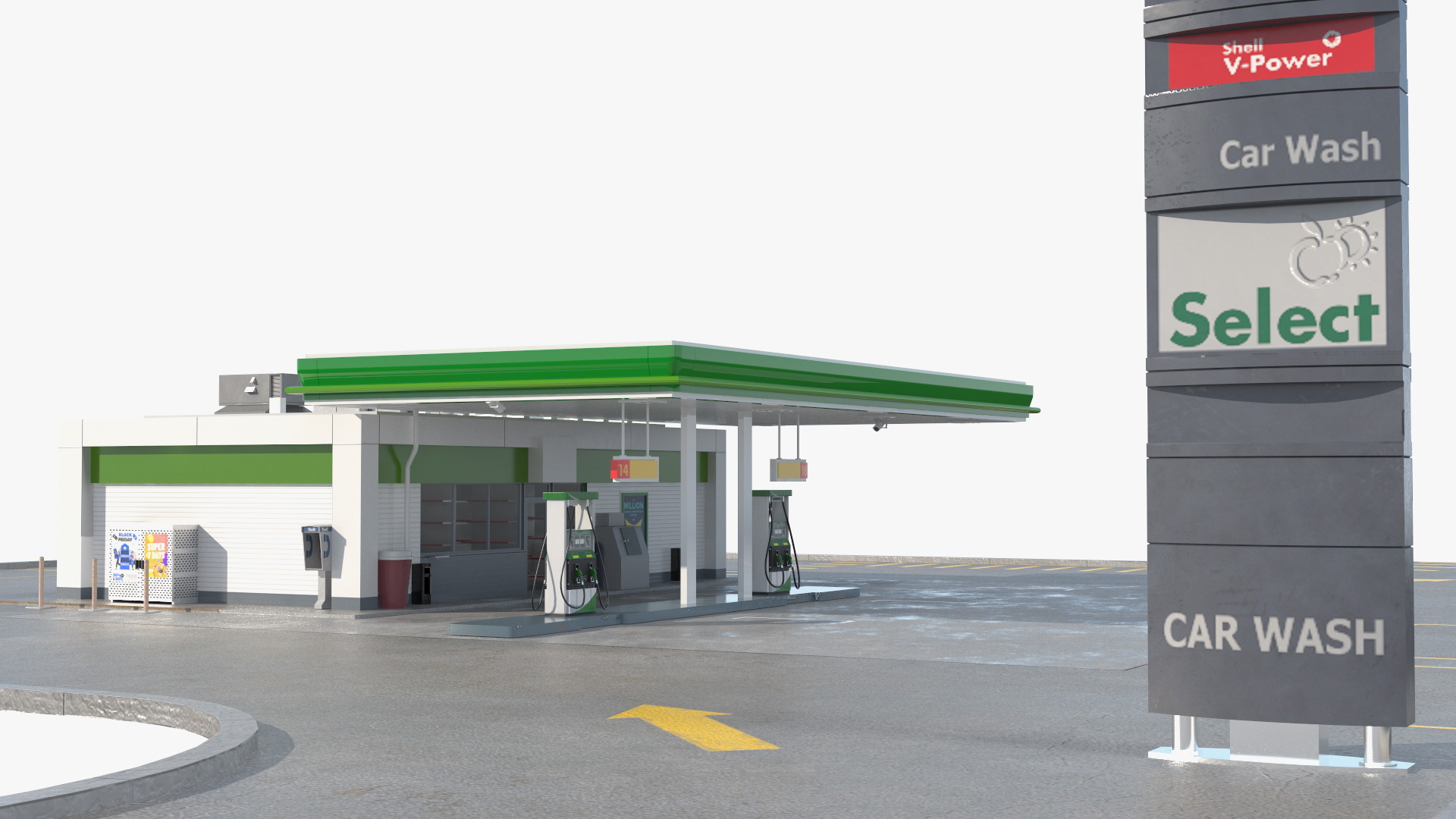 Filling Station Green Small 3D